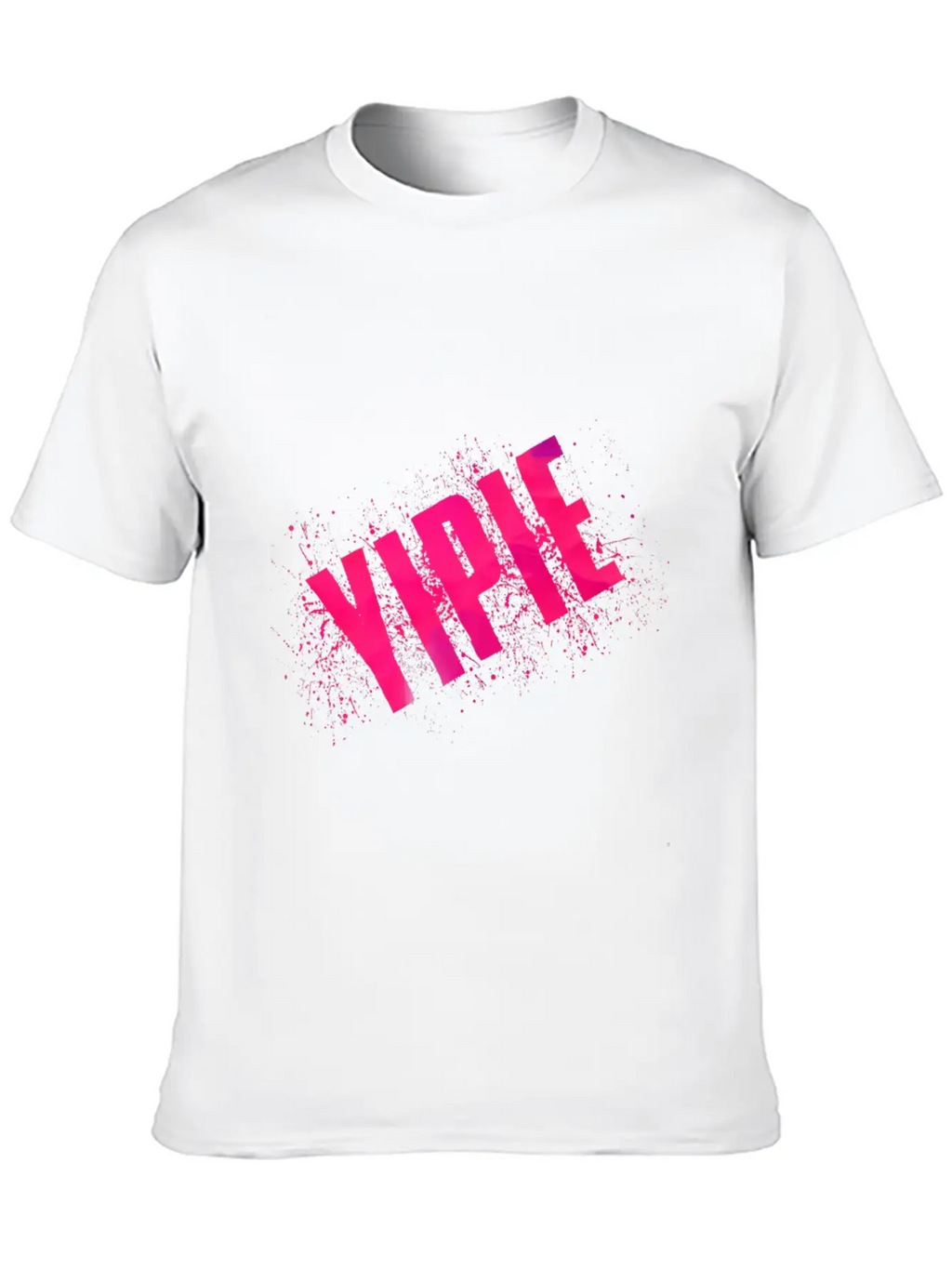 Yipie Pink Word Art Timeless Short Sleeve Tee – Comfy And Minimalist Design