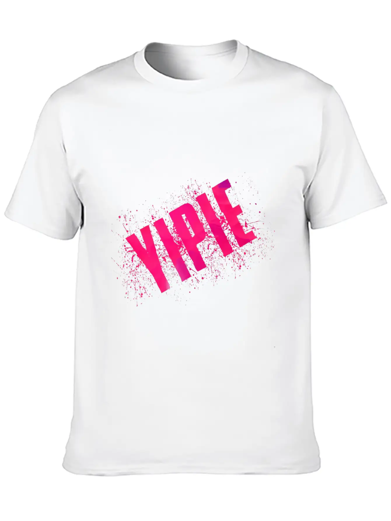 Yipie Pink Word Art Timeless Short Sleeve Tee – Comfy And Minimalist Design