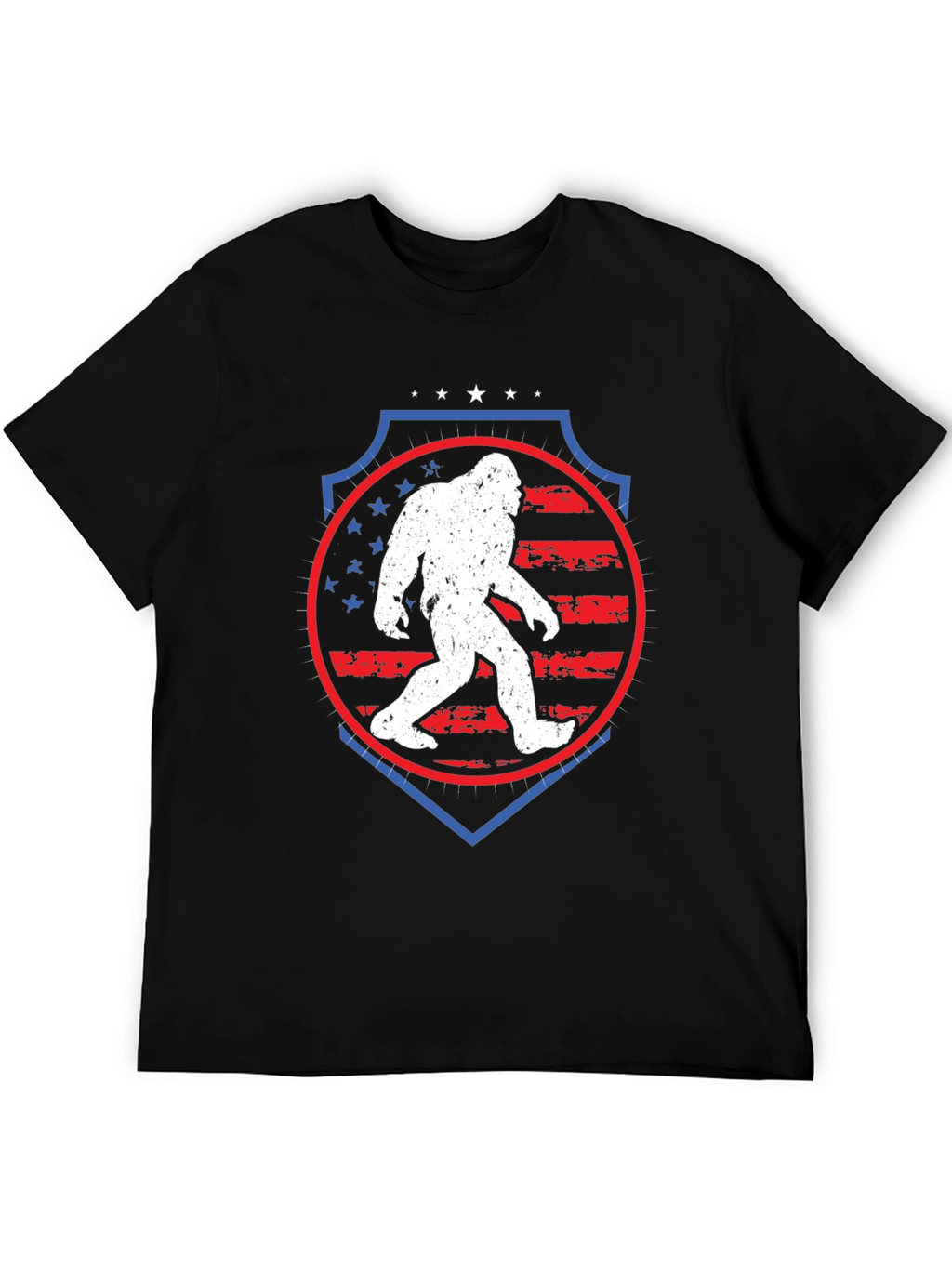 Bigfoot American Flag Graphic T-Shirt