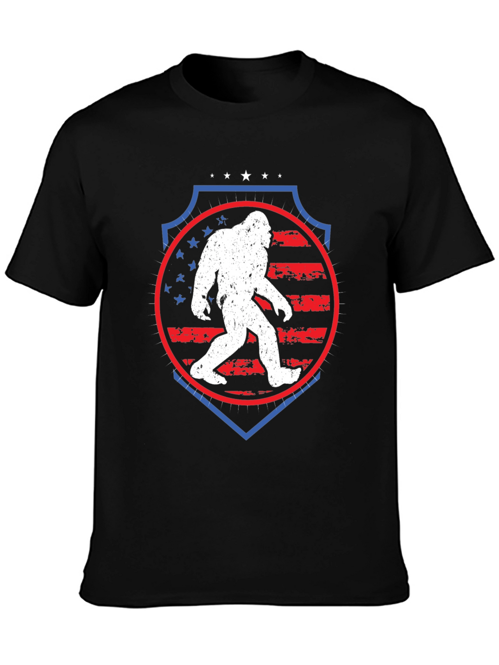 Bigfoot American Flag Graphic T-Shirt