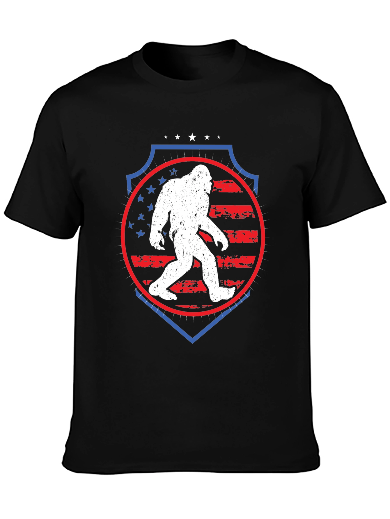 Bigfoot American Flag Graphic T-Shirt