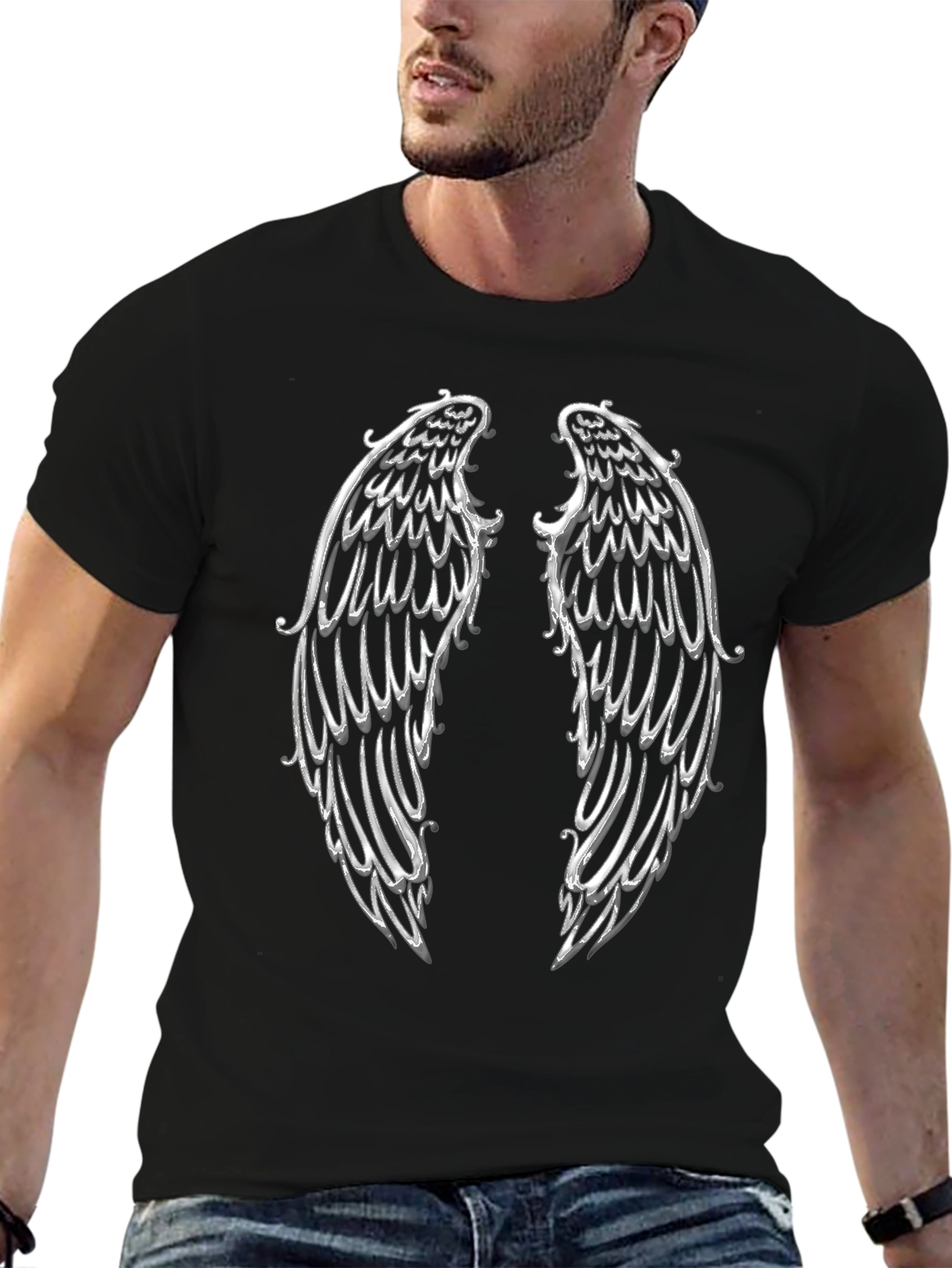 Angel Wings Graphic T-Shirt - Black