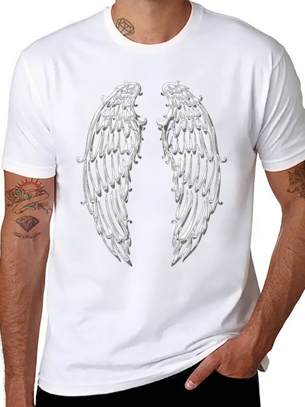 Angel Wings Graphic T-Shirt - Black