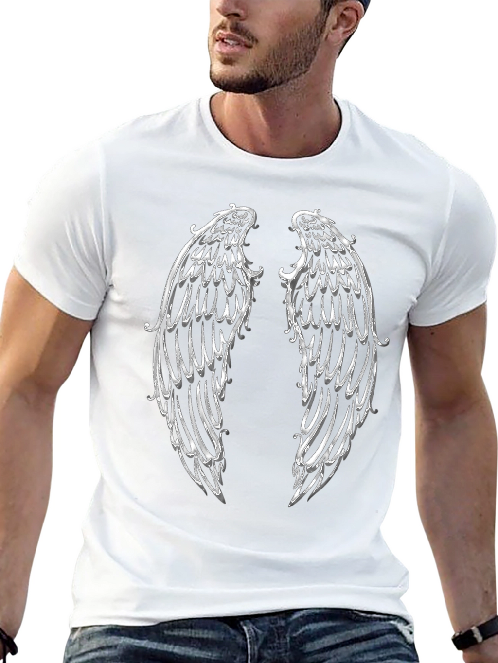 Angel Wings Graphic T-Shirt - Black