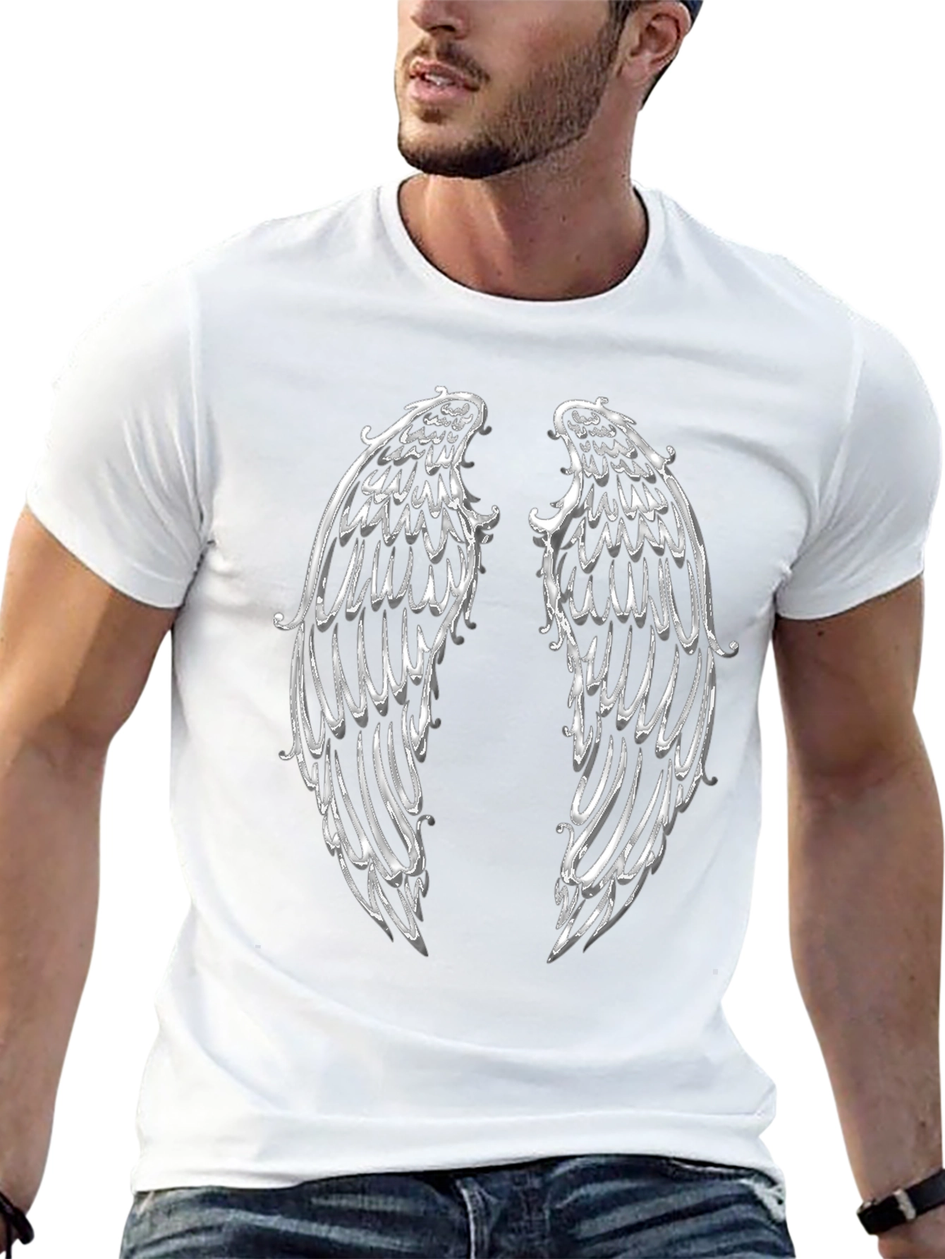 Angel Wings Graphic T-Shirt - Black