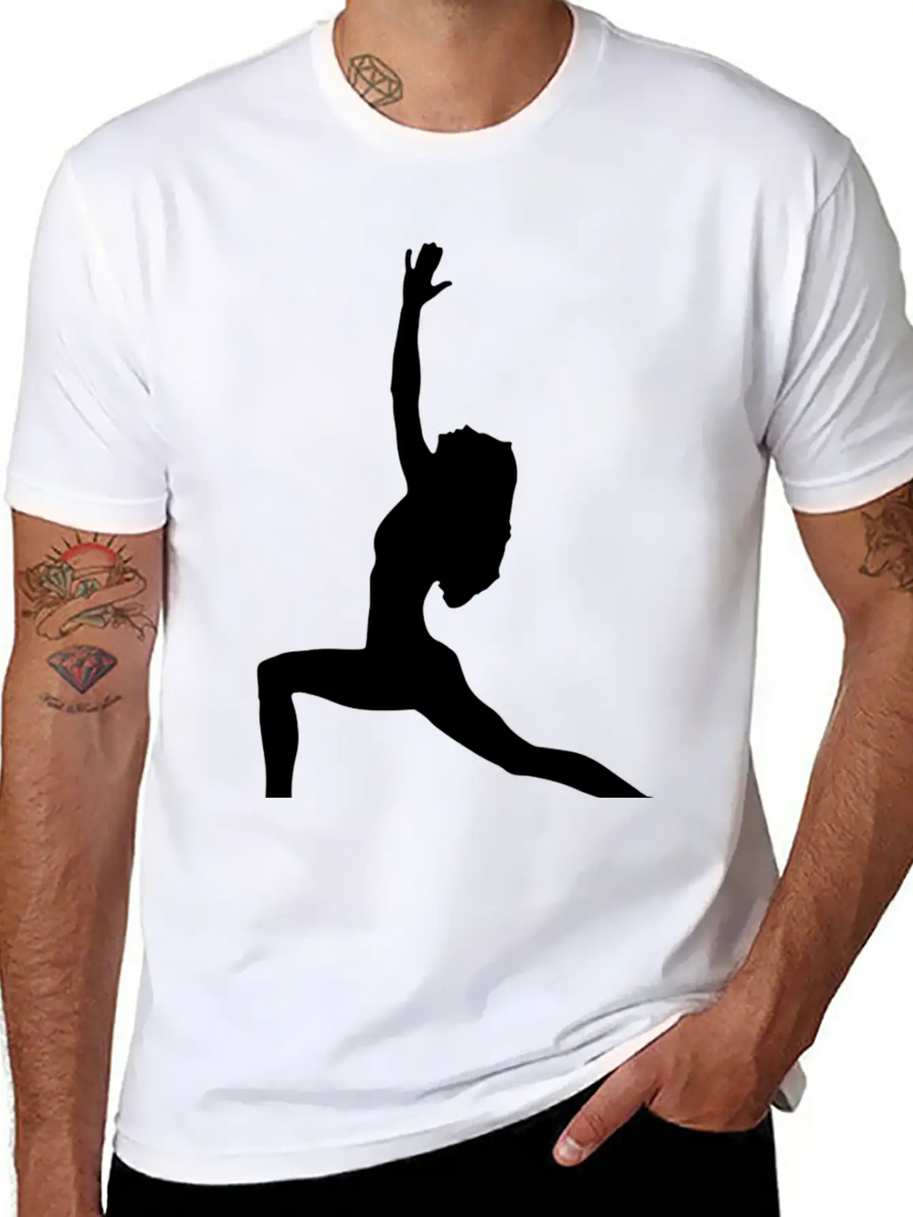 Yoga Exercise In Black Breathable Graphic T-Shirt – Perfect For Casual Days