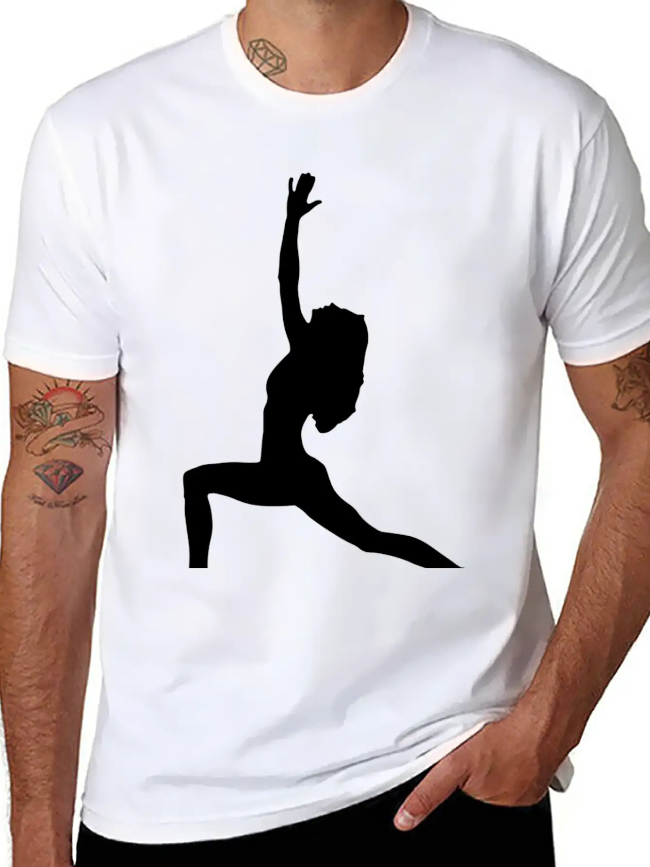 Yoga Exercise In Black Breathable Graphic T-Shirt – Perfect For Casual Days