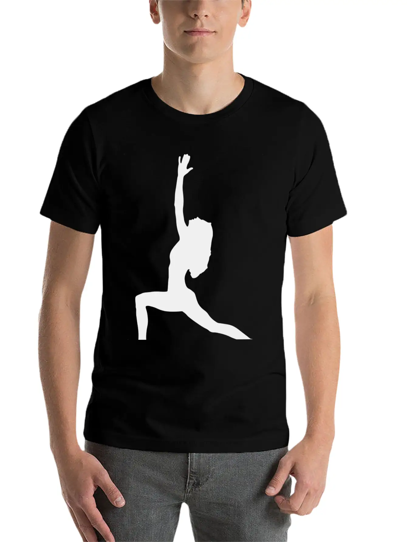 Yoga Exercise In Black Breathable Graphic T-Shirt – Perfect For Casual Days