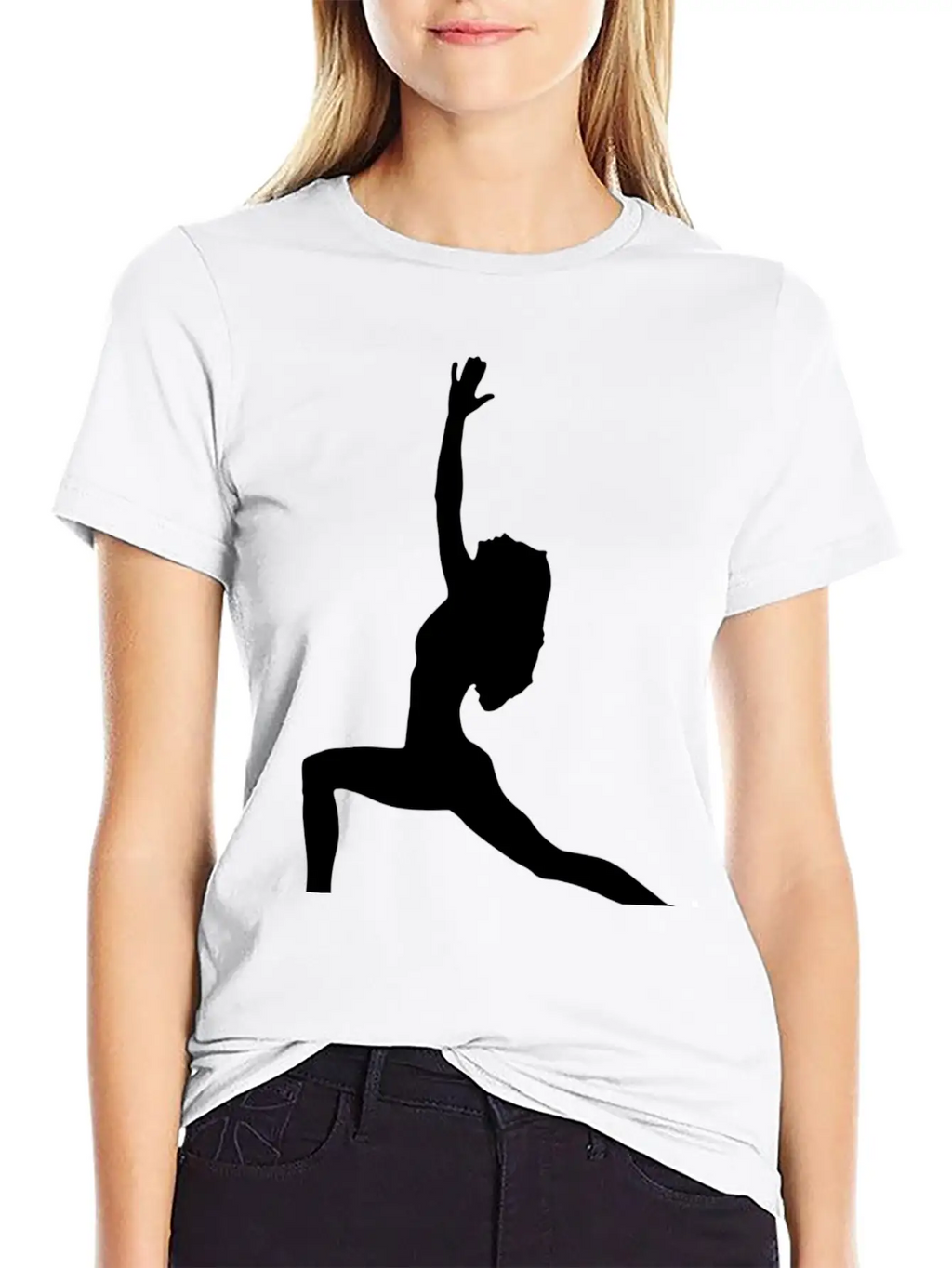 Yoga Exercise In Black Breathable Graphic T-Shirt – Perfect For Casual Days
