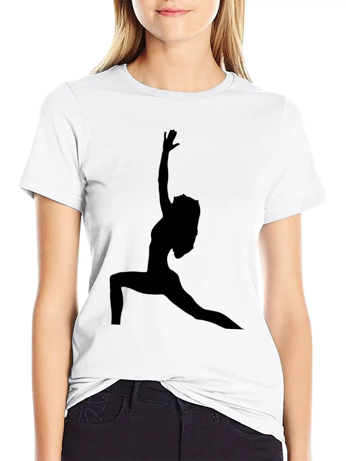 Yoga Exercise In Black Breathable Graphic T-Shirt – Perfect For Casual Days