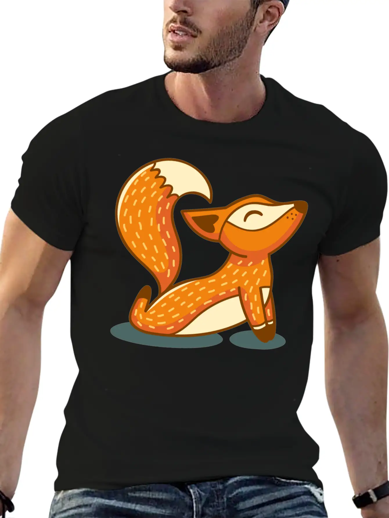 Yoga Fox Basic Graphic T-Shirt – Daily Comfort In Soft Cotton