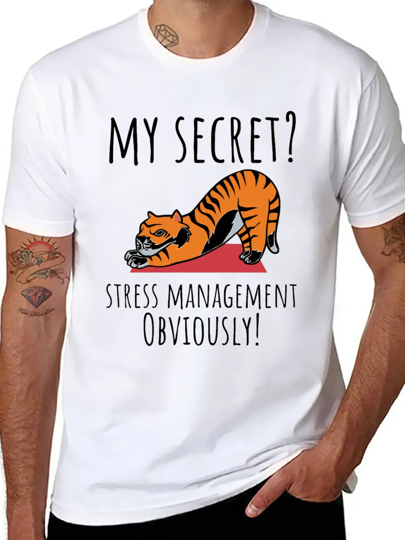 Yoga Lover My Secret Stress Management Breathable Soft Cotton T-Shirt – Timeless Casual Look