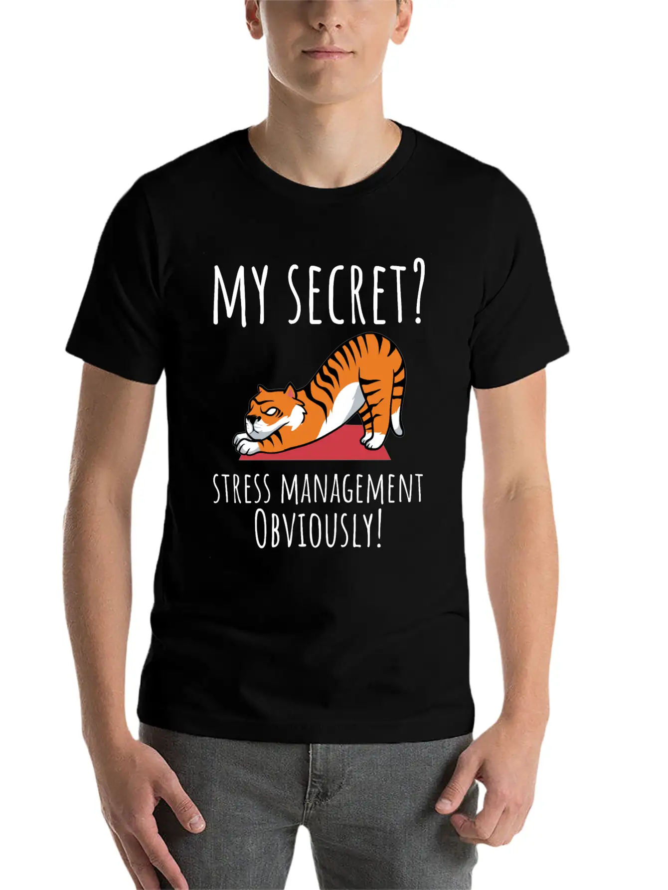 Yoga Lover My Secret Stress Management Breathable Soft Cotton T-Shirt – Timeless Casual Look