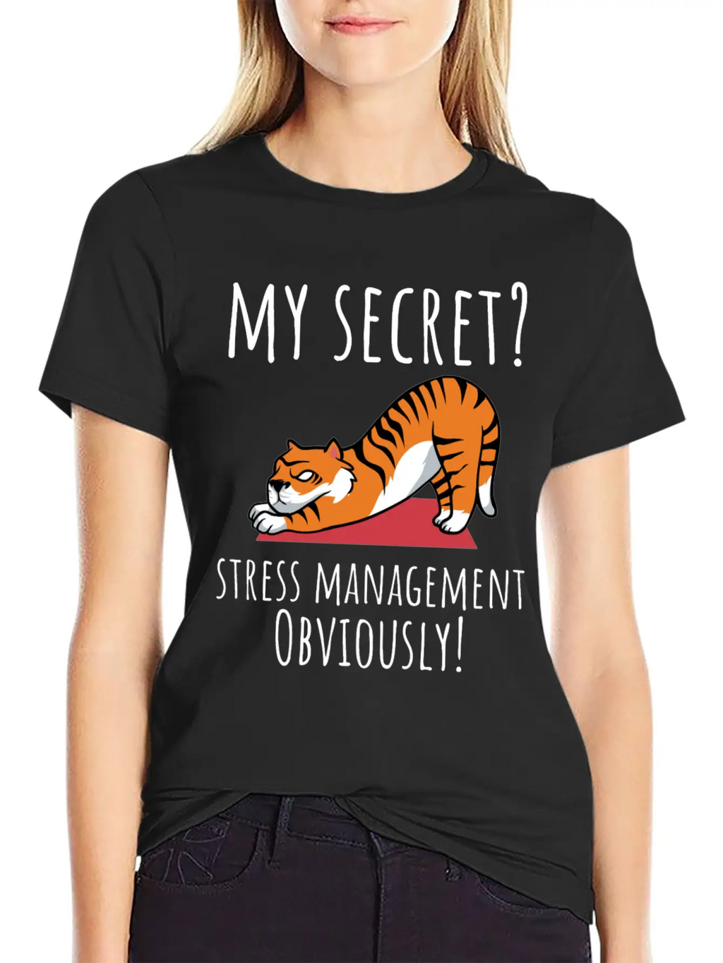 Yoga Lover My Secret Stress Management Breathable Soft Cotton T-Shirt – Timeless Casual Look