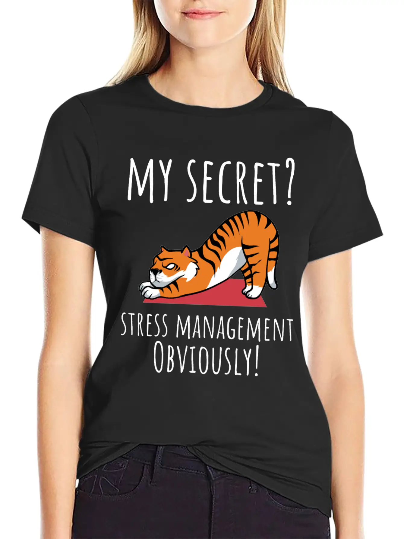 Yoga Lover My Secret Stress Management Breathable Soft Cotton T-Shirt – Timeless Casual Look