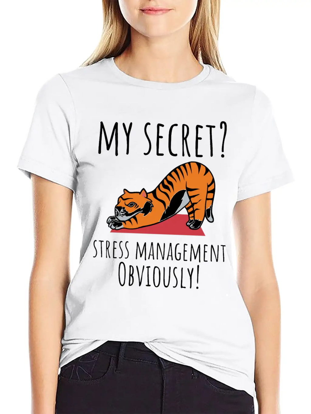 Yoga Lover My Secret Stress Management Breathable Soft Cotton T-Shirt – Timeless Casual Look
