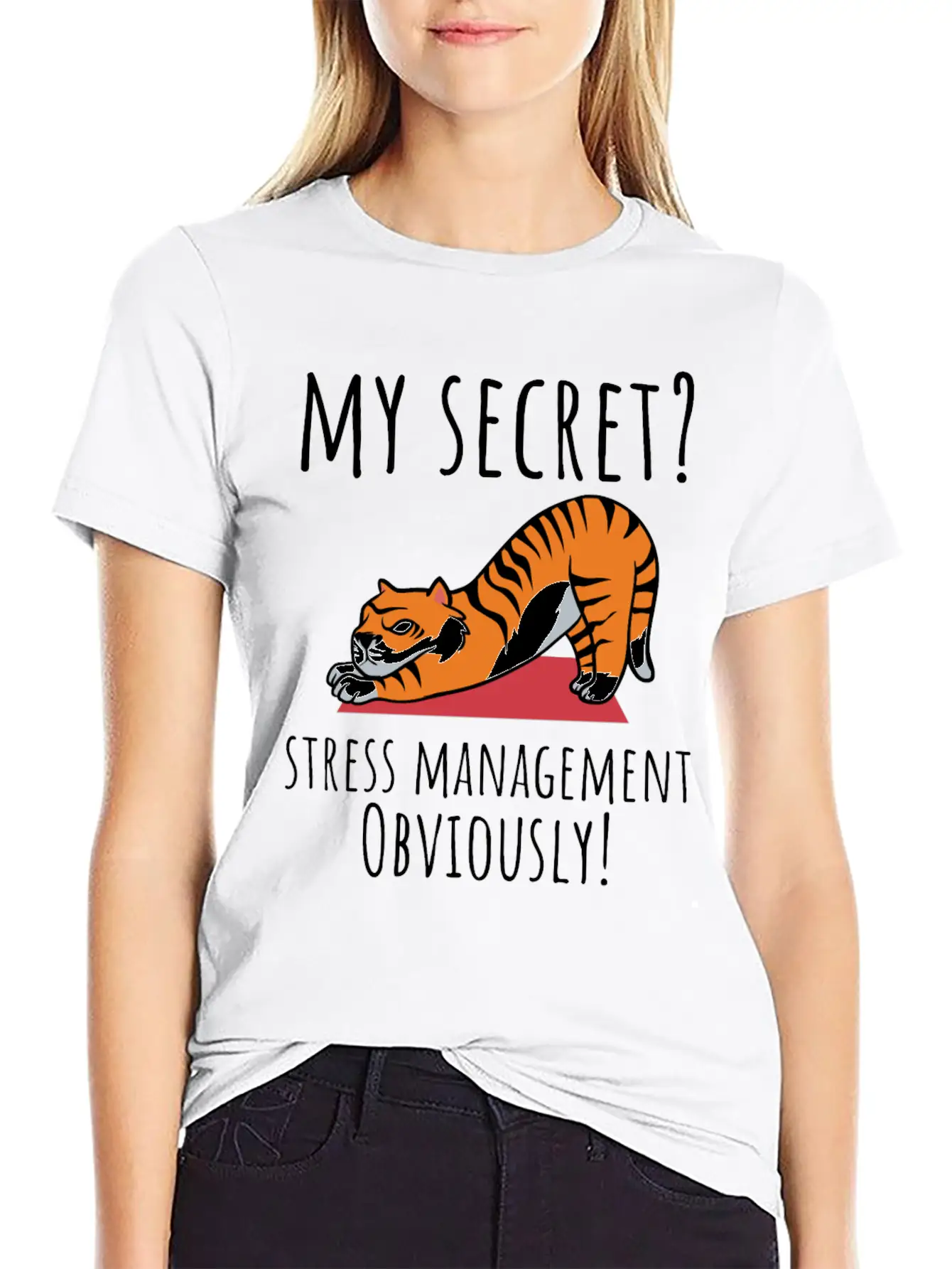Yoga Lover My Secret Stress Management Breathable Soft Cotton T-Shirt – Timeless Casual Look