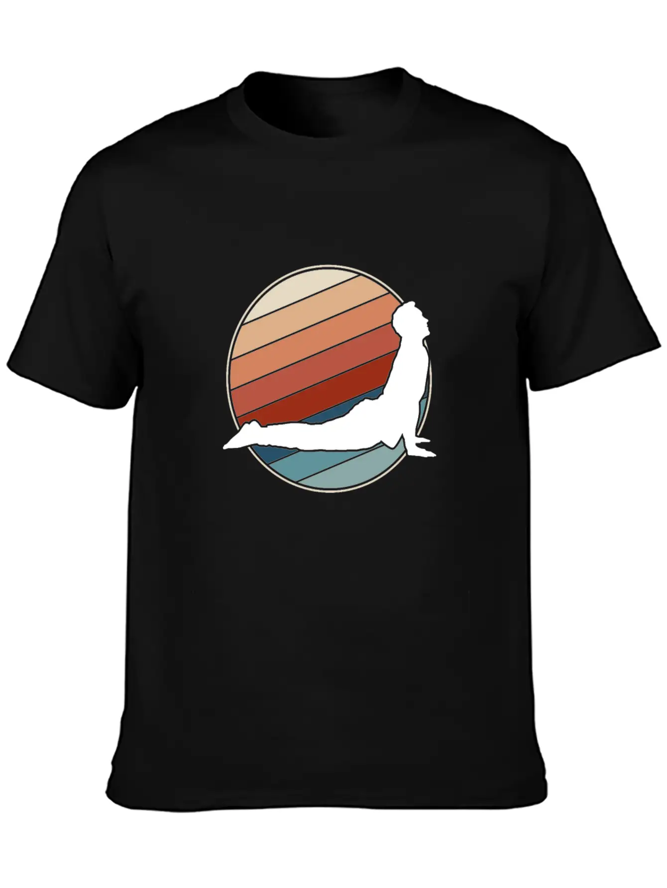 Yoga Pose In Retro Style Classic Cotton Tee – Unisex Comfort For Any Season