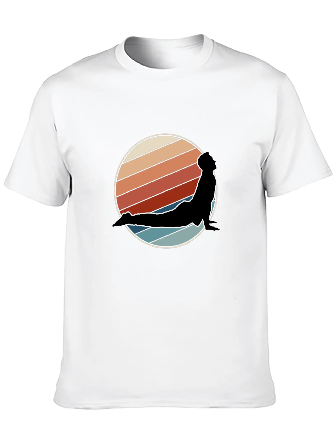 Yoga Pose In Retro Style Classic Cotton Tee – Unisex Comfort For Any Season