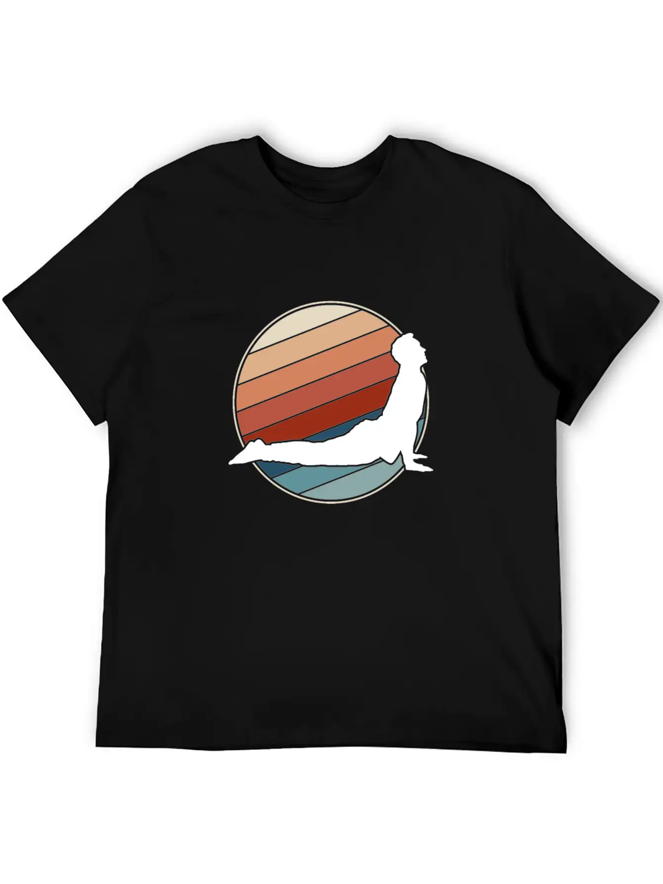 Yoga Pose In Retro Style Classic Cotton Tee – Unisex Comfort For Any Season