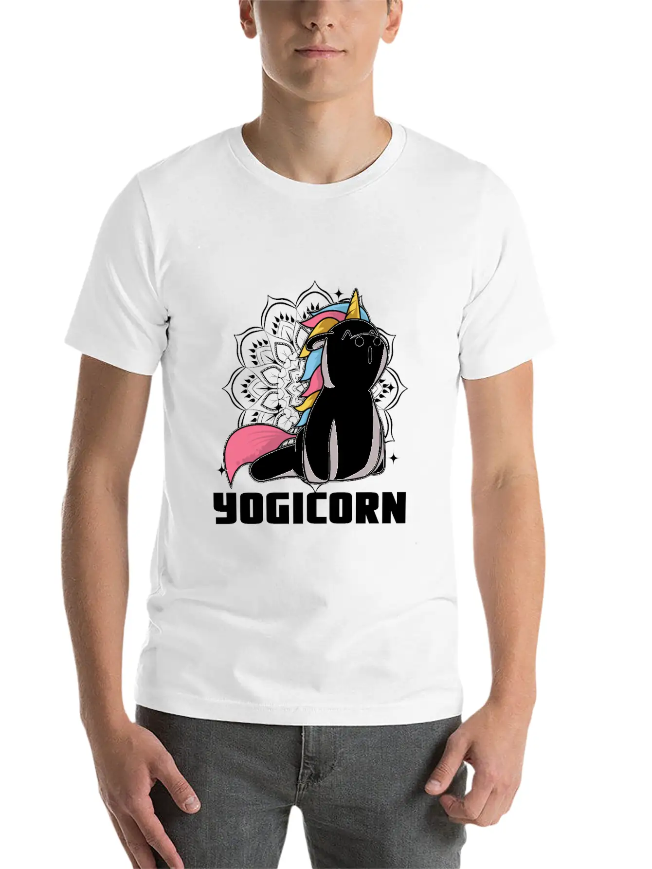 Yogicorn At Unicorn Yoga Unicorn Lovers Breathable Soft Cotton T-Shirt – Timeless Casual Look