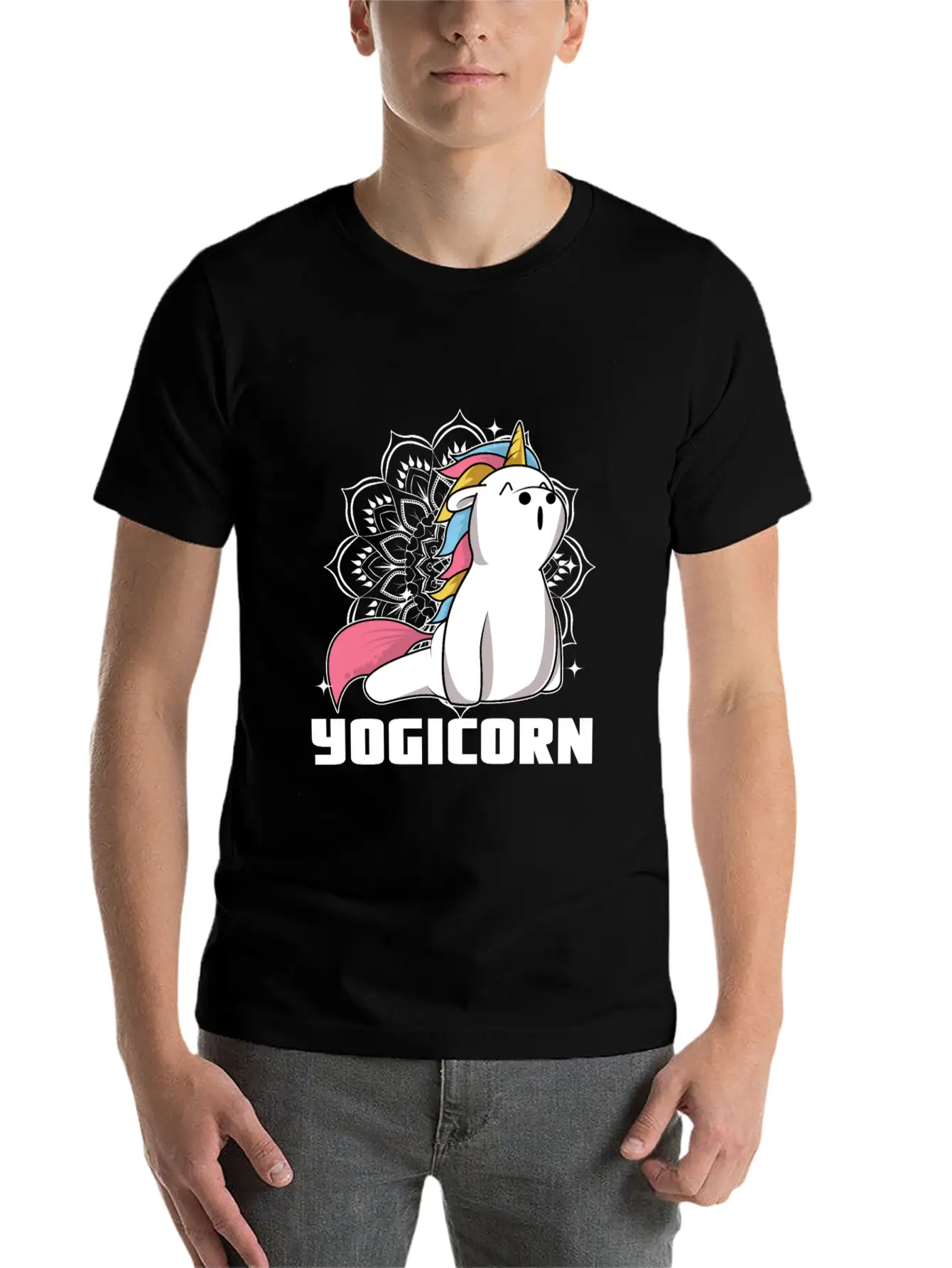 Yogicorn At Unicorn Yoga Unicorn Lovers Breathable Soft Cotton T-Shirt – Timeless Casual Look