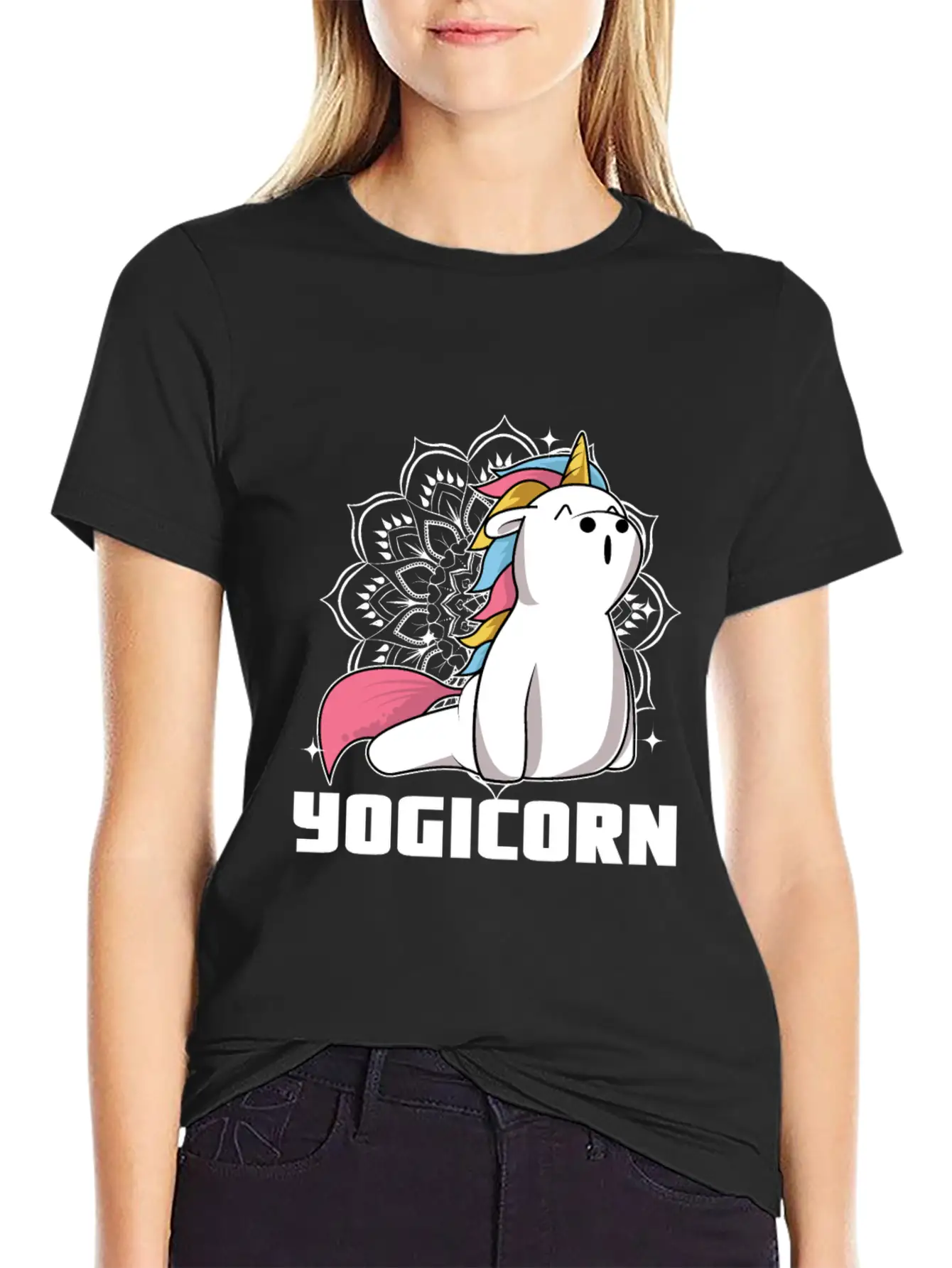 Yogicorn At Unicorn Yoga Unicorn Lovers Breathable Soft Cotton T-Shirt – Timeless Casual Look