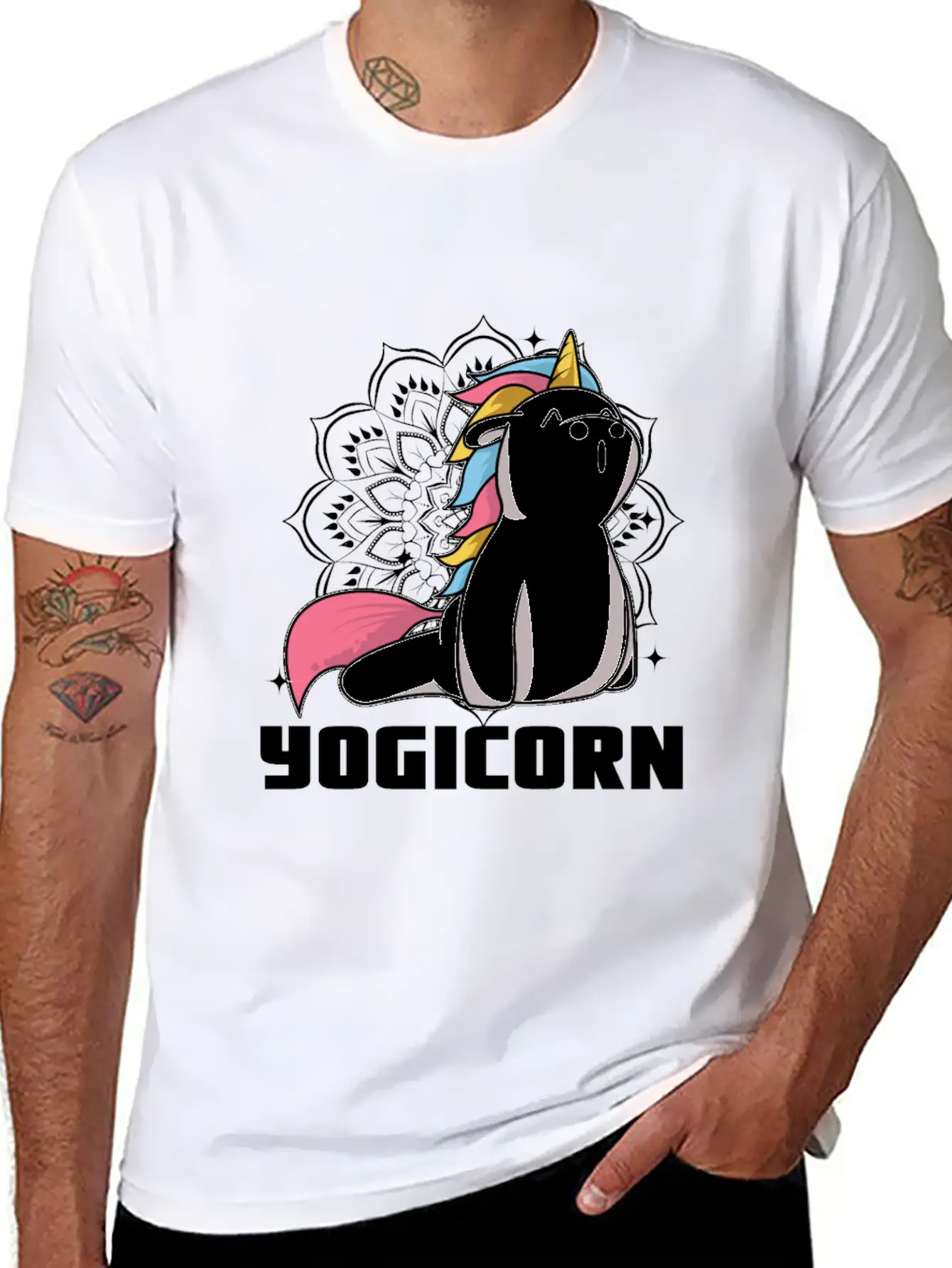 Yogicorn At Unicorn Yoga Unicorn Lovers Breathable Soft Cotton T-Shirt – Timeless Casual Look