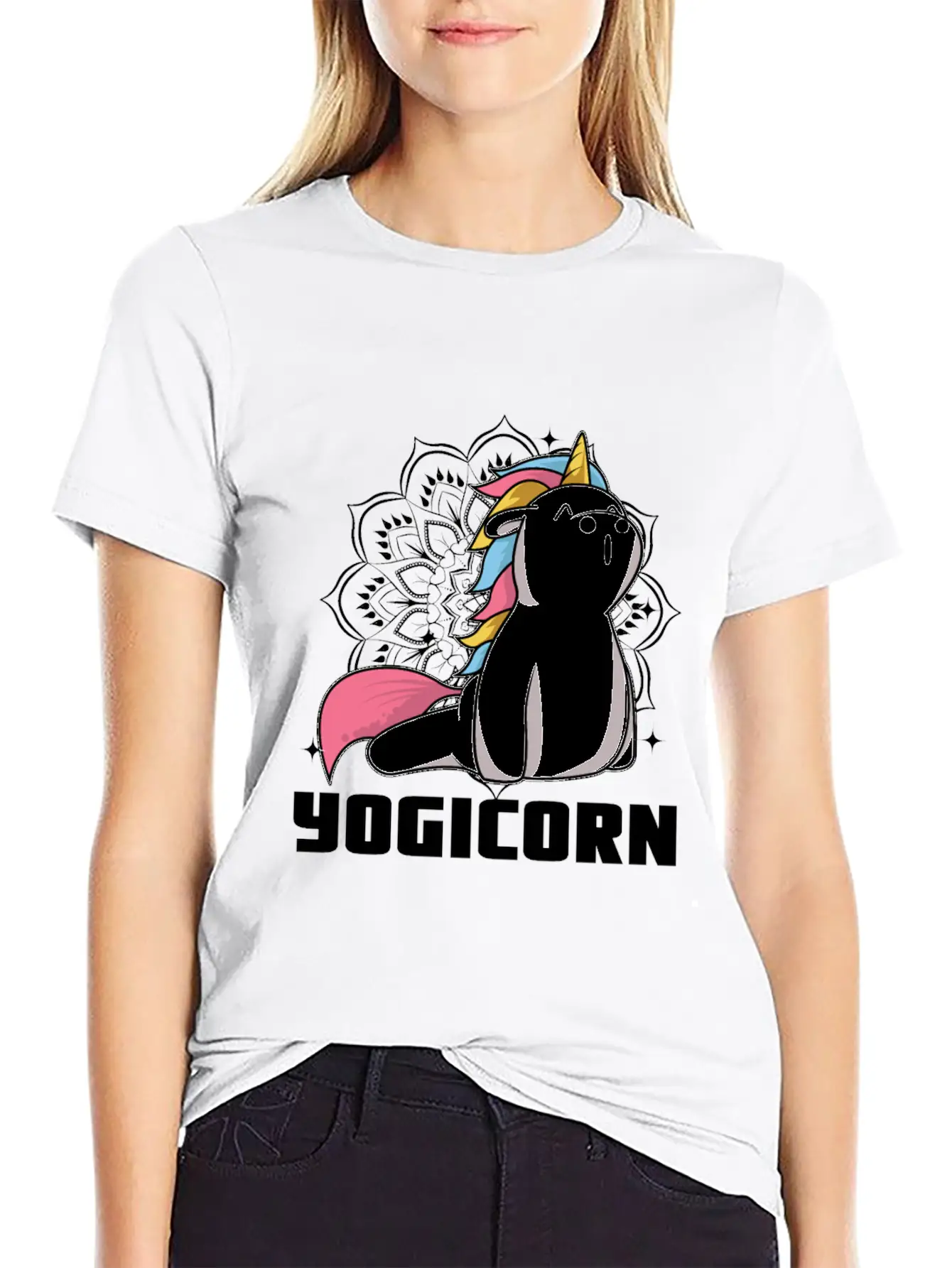 Yogicorn At Unicorn Yoga Unicorn Lovers Breathable Soft Cotton T-Shirt – Timeless Casual Look