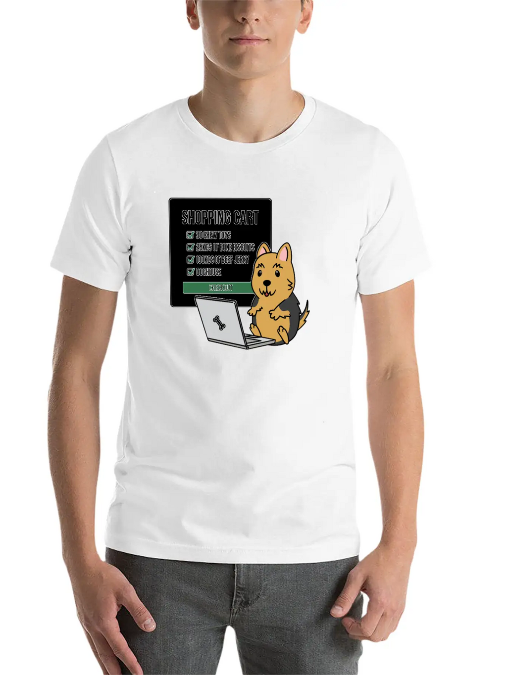 Yorkshire Terrier Shopping Cart Timeless Short Sleeve Tee – Comfy And Minimalist Design