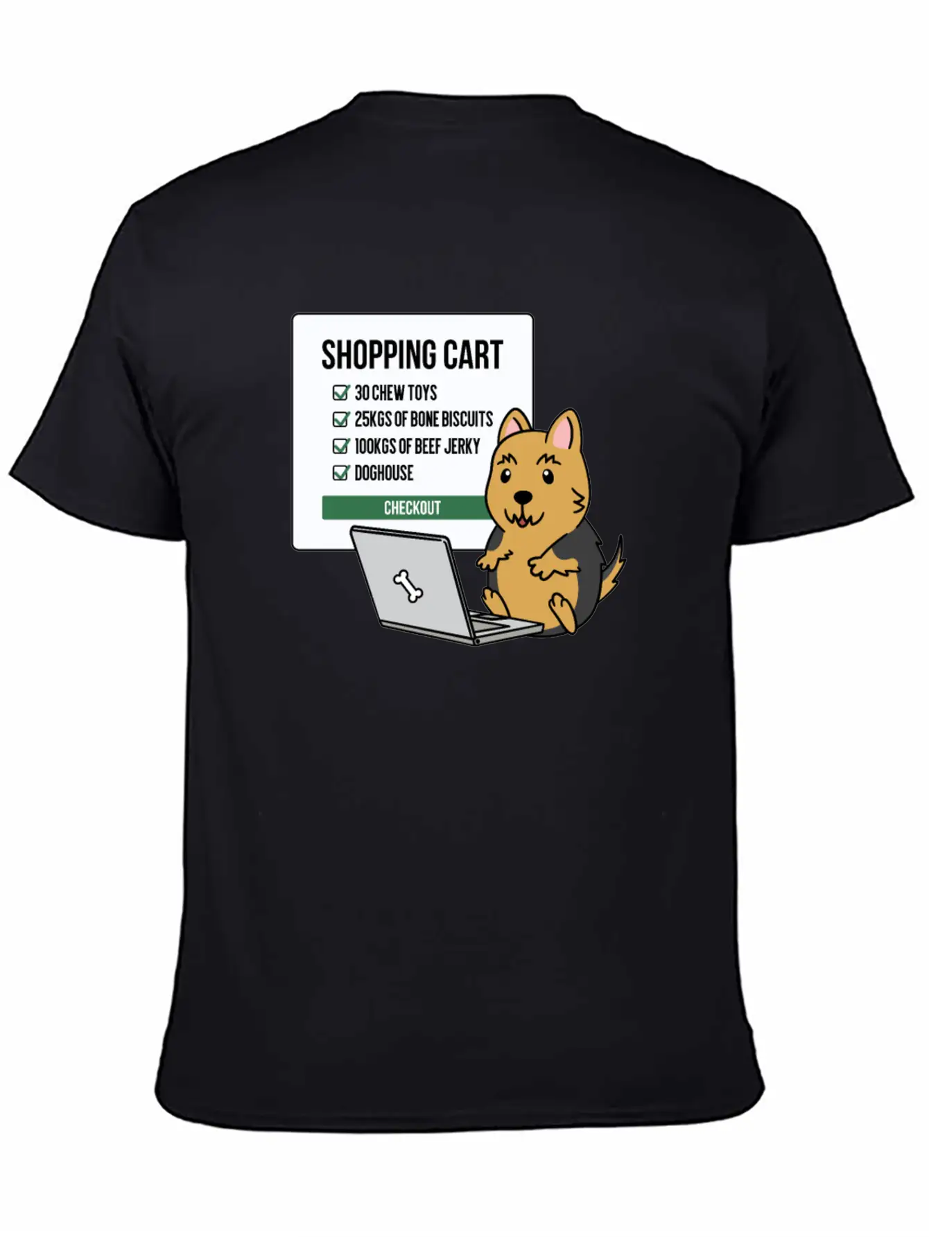 Yorkshire Terrier Shopping Cart Timeless Short Sleeve Tee – Comfy And Minimalist Design