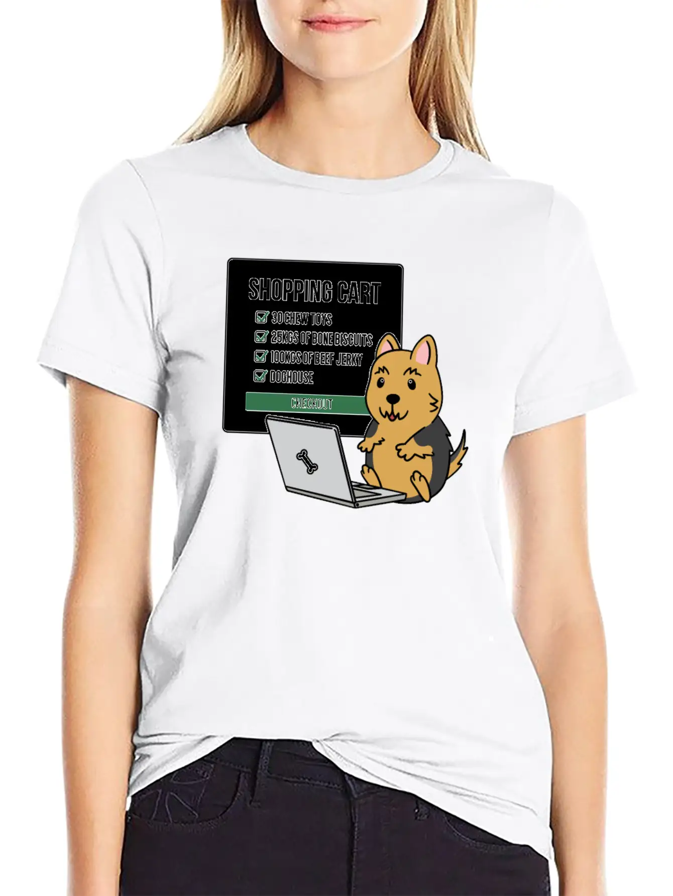 Yorkshire Terrier Shopping Cart Timeless Short Sleeve Tee – Comfy And Minimalist Design