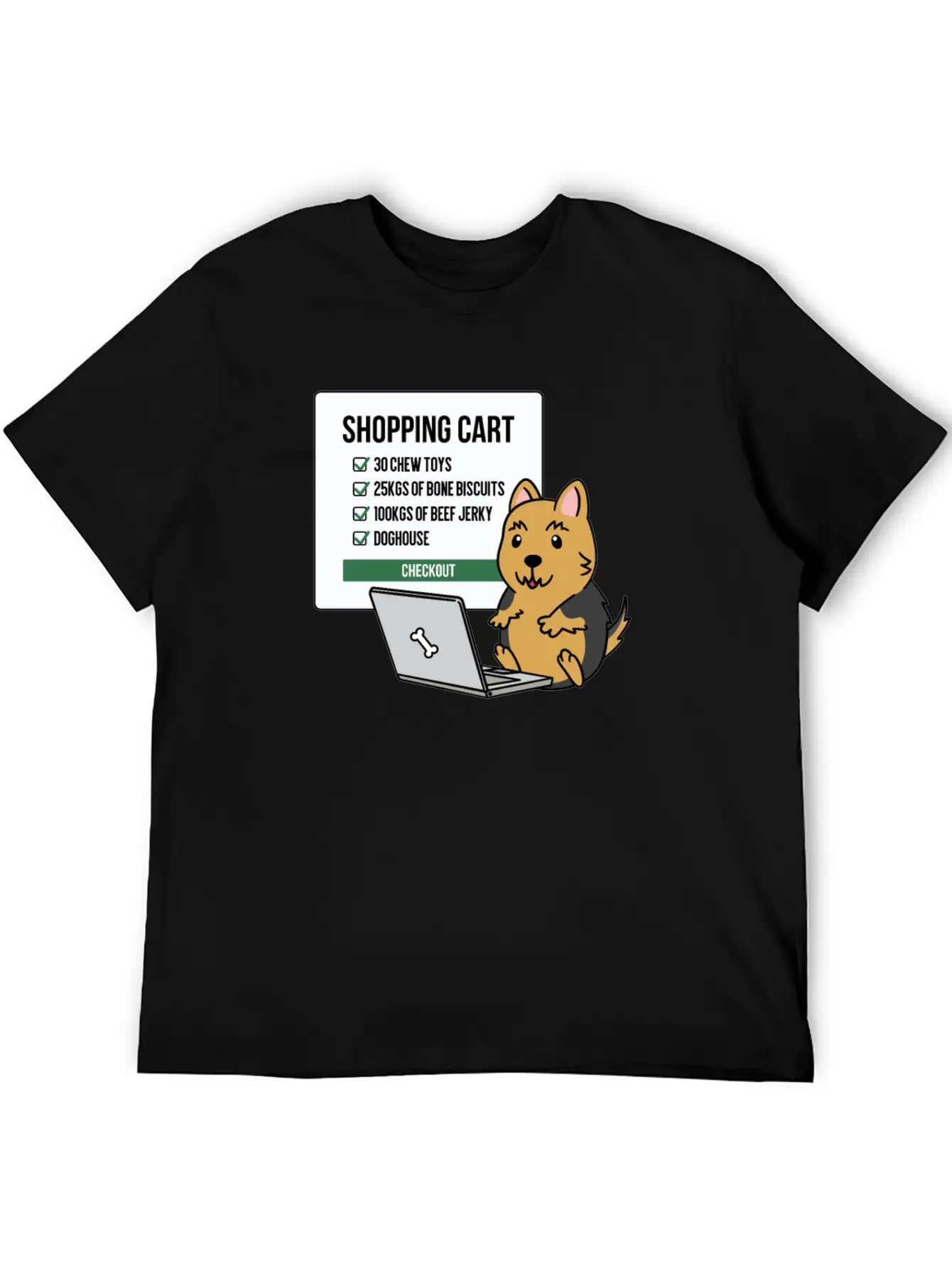 Yorkshire Terrier Shopping Cart Timeless Short Sleeve Tee – Comfy And Minimalist Design