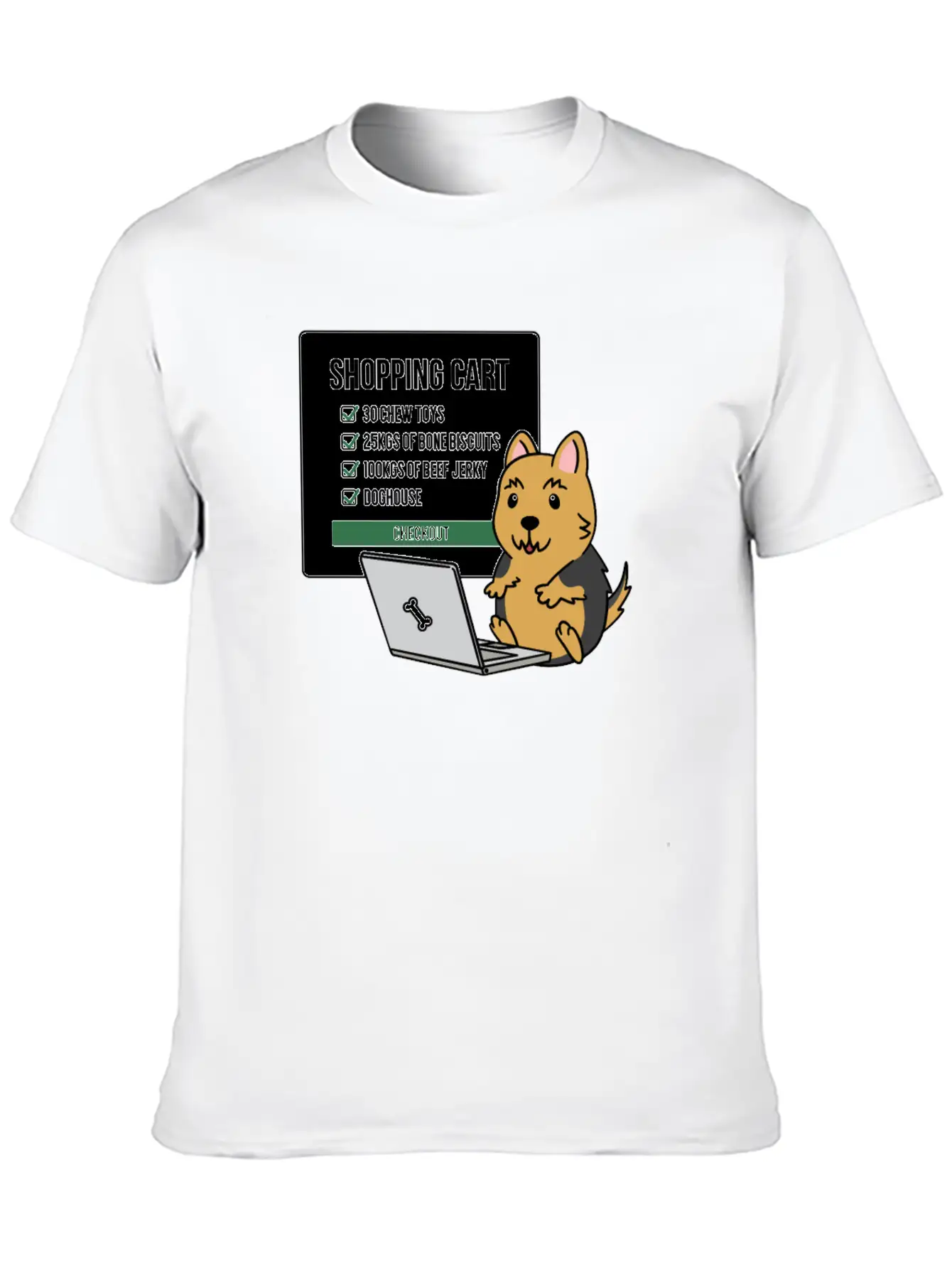 Yorkshire Terrier Shopping Cart Timeless Short Sleeve Tee – Comfy And Minimalist Design