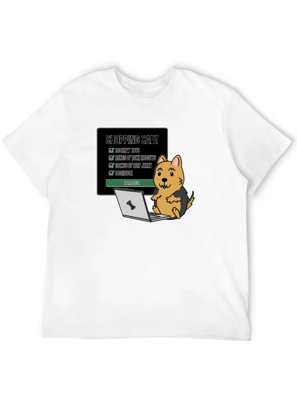 Yorkshire Terrier Shopping Cart Timeless Short Sleeve Tee – Comfy And Minimalist Design