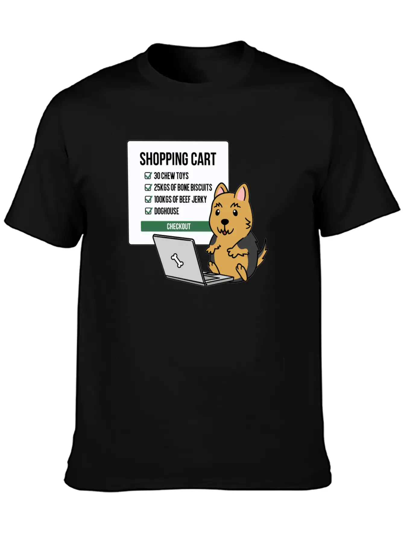 Yorkshire Terrier Shopping Cart Timeless Short Sleeve Tee – Comfy And Minimalist Design