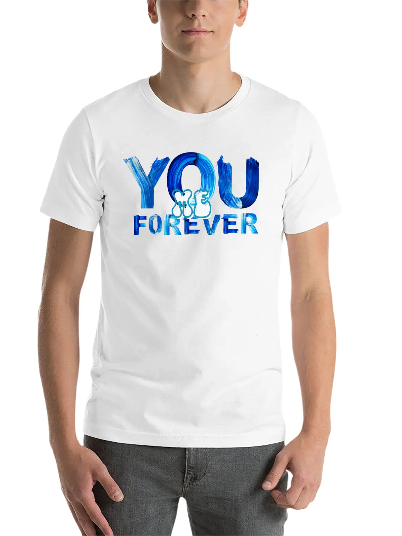 You Me Forever Art Timeless Short Sleeve Tee – Comfy And Minimalist Design
