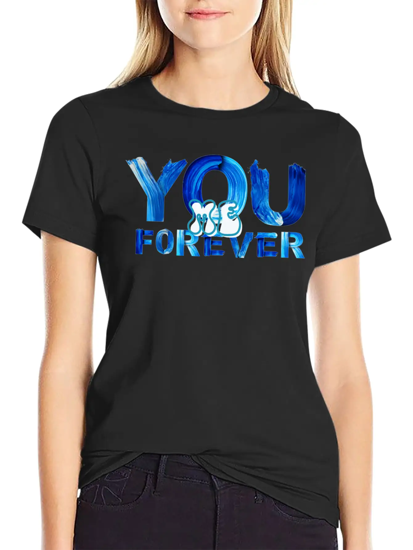 You Me Forever Art Timeless Short Sleeve Tee – Comfy And Minimalist Design