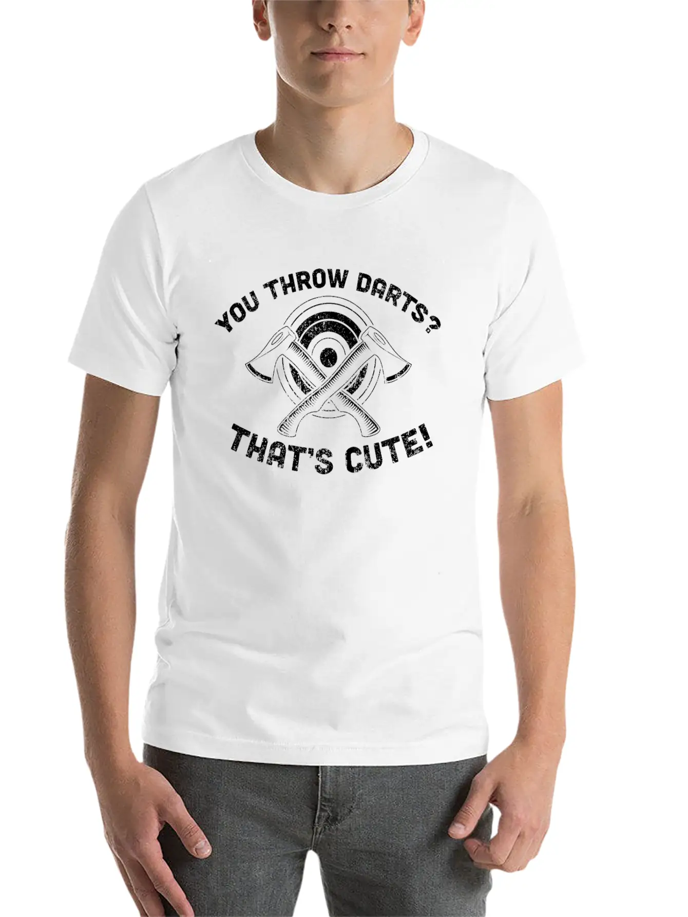 You Throw Darts? Cute Axe Throwing - Cool Axe Basic Graphic T-Shirt – Daily Comfort In Soft Cotton