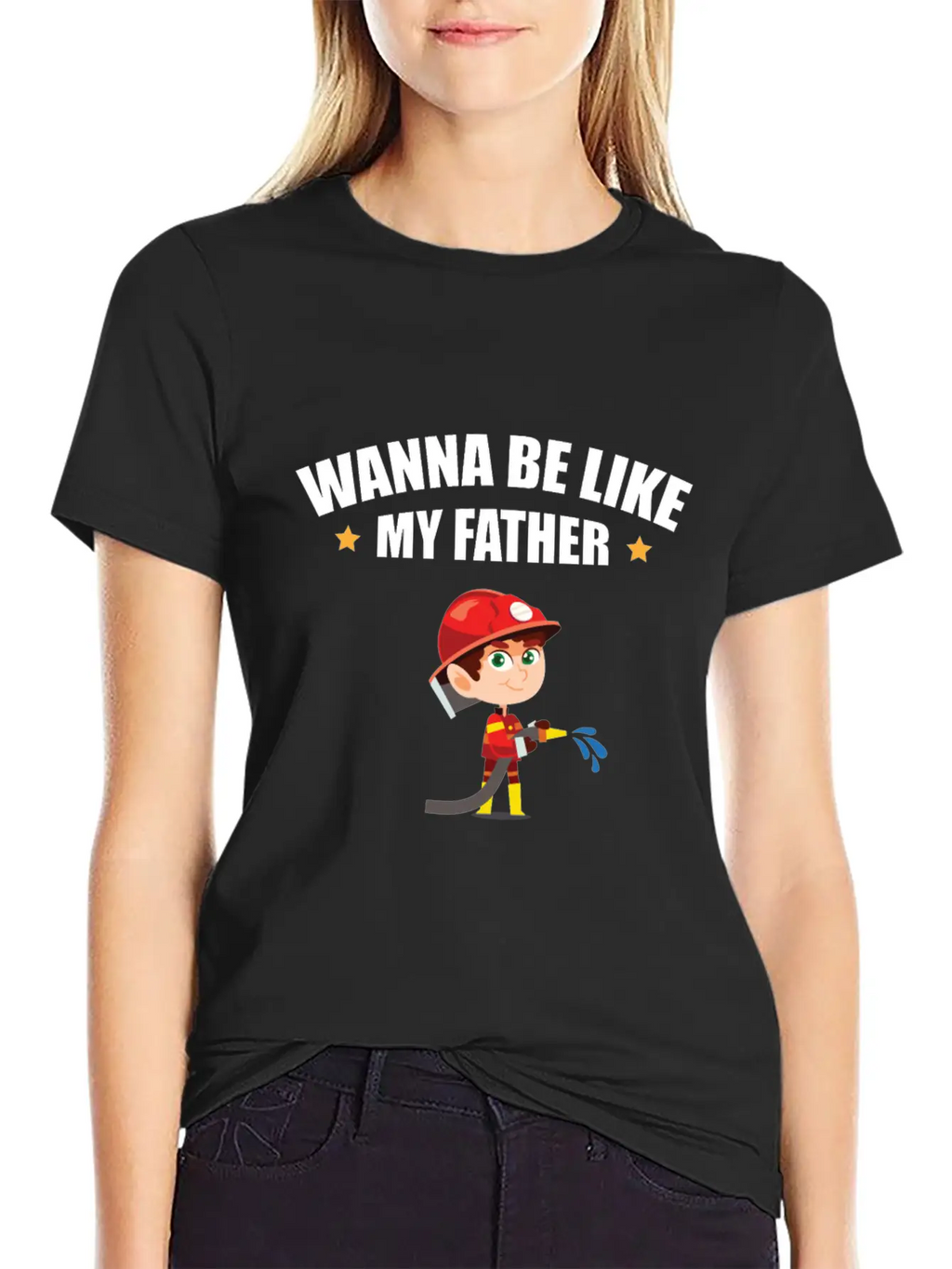 Young Firefighter - Wanna Be Like My Father Classic Cotton Tee – Unisex Comfort For Any Season