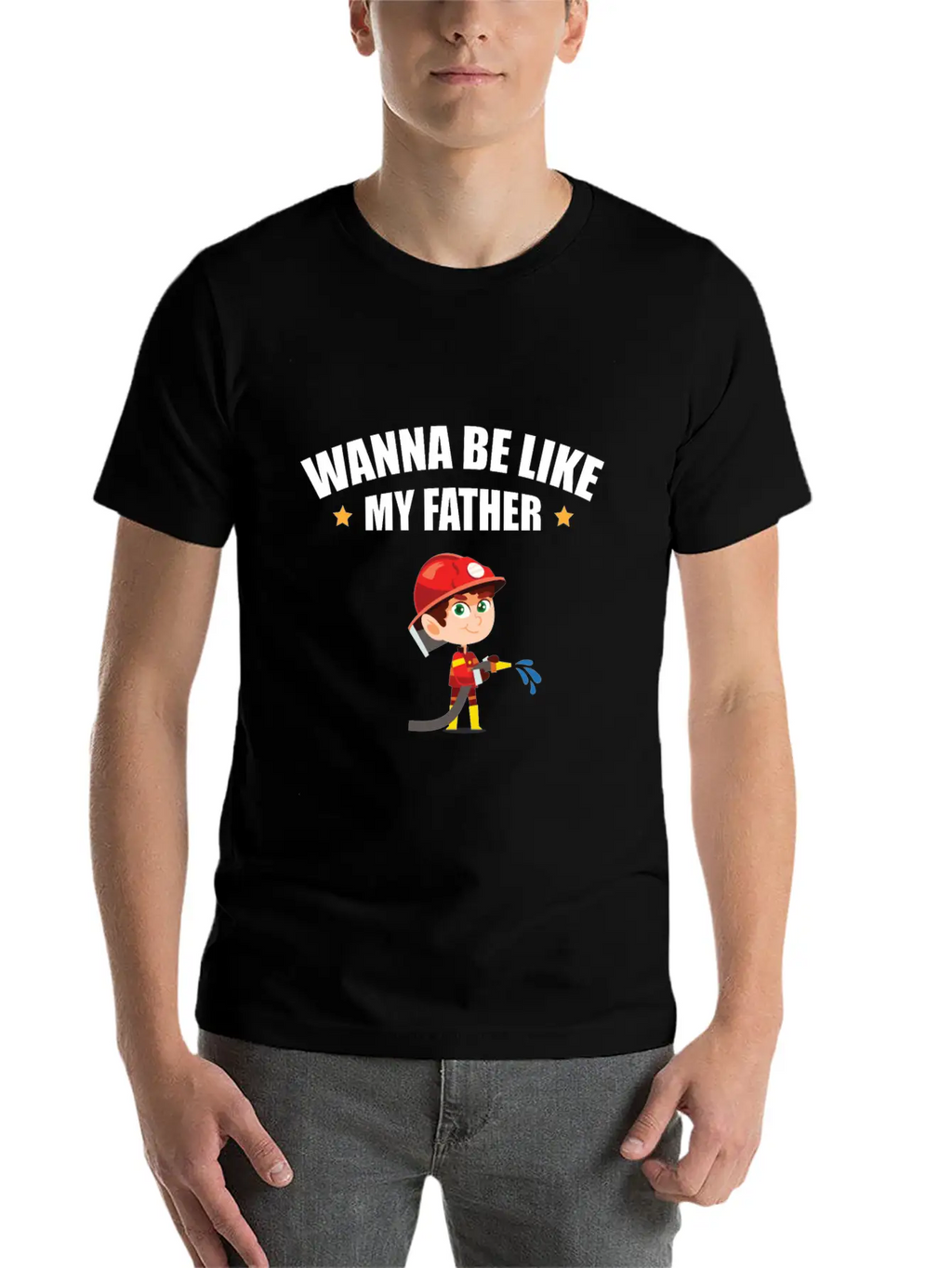 Young Firefighter - Wanna Be Like My Father Classic Cotton Tee – Unisex Comfort For Any Season