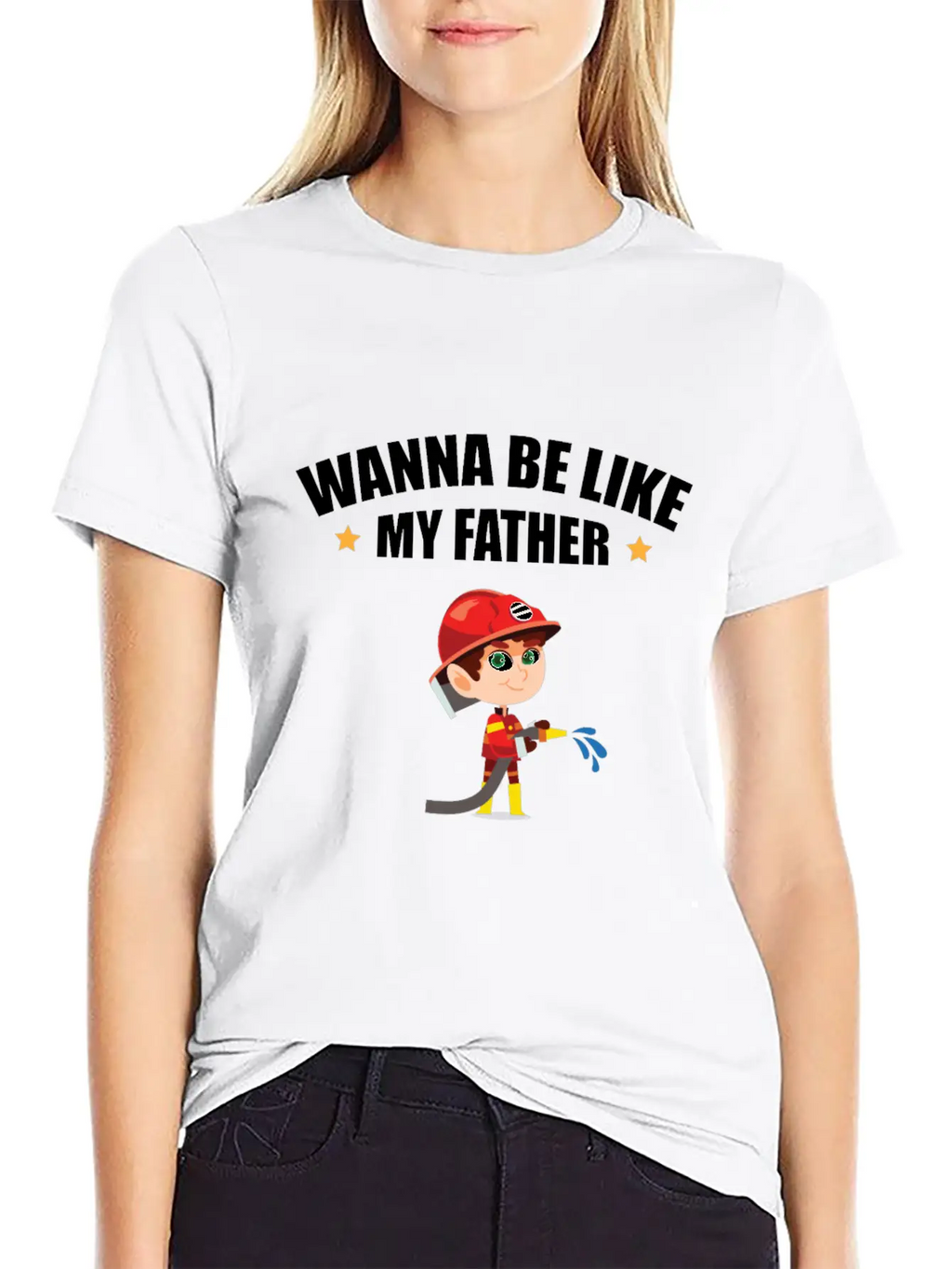 Young Firefighter - Wanna Be Like My Father Classic Cotton Tee – Unisex Comfort For Any Season