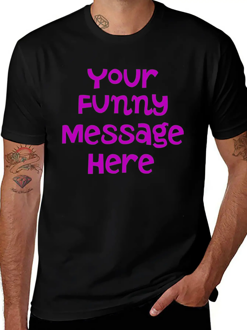 Your Funny Message Here Breathable Graphic T-Shirt – Perfect For Casual Days