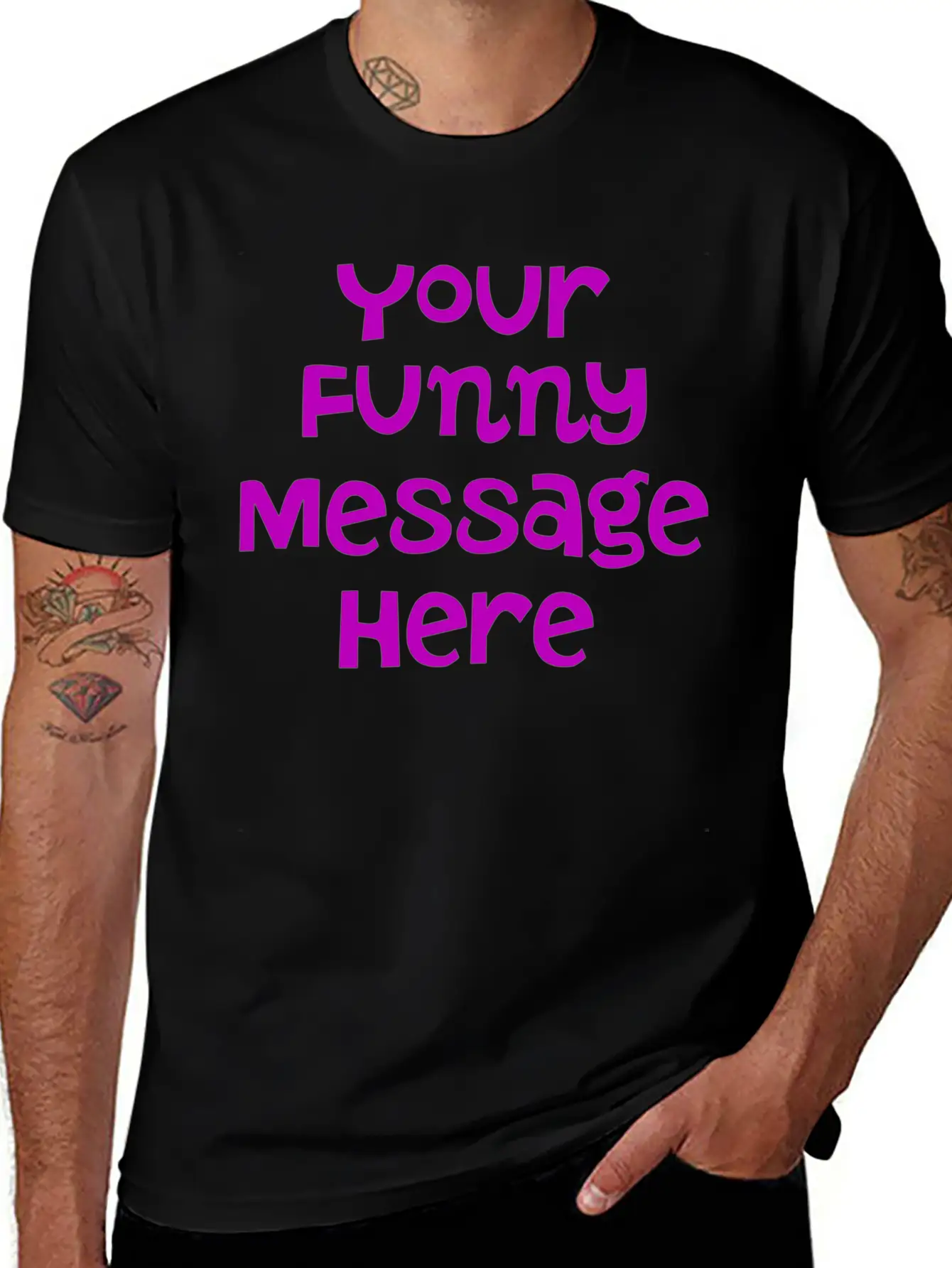 Your Funny Message Here Breathable Graphic T-Shirt – Perfect For Casual Days