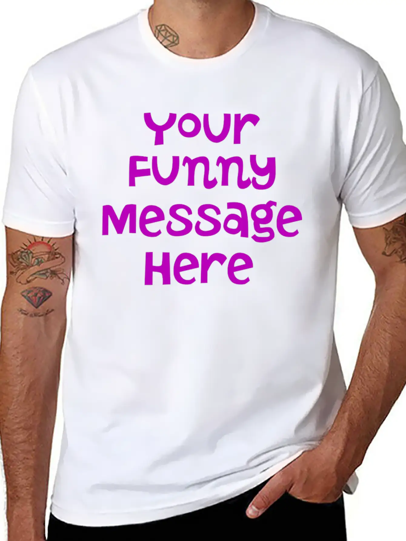 Your Funny Message Here Breathable Graphic T-Shirt – Perfect For Casual Days