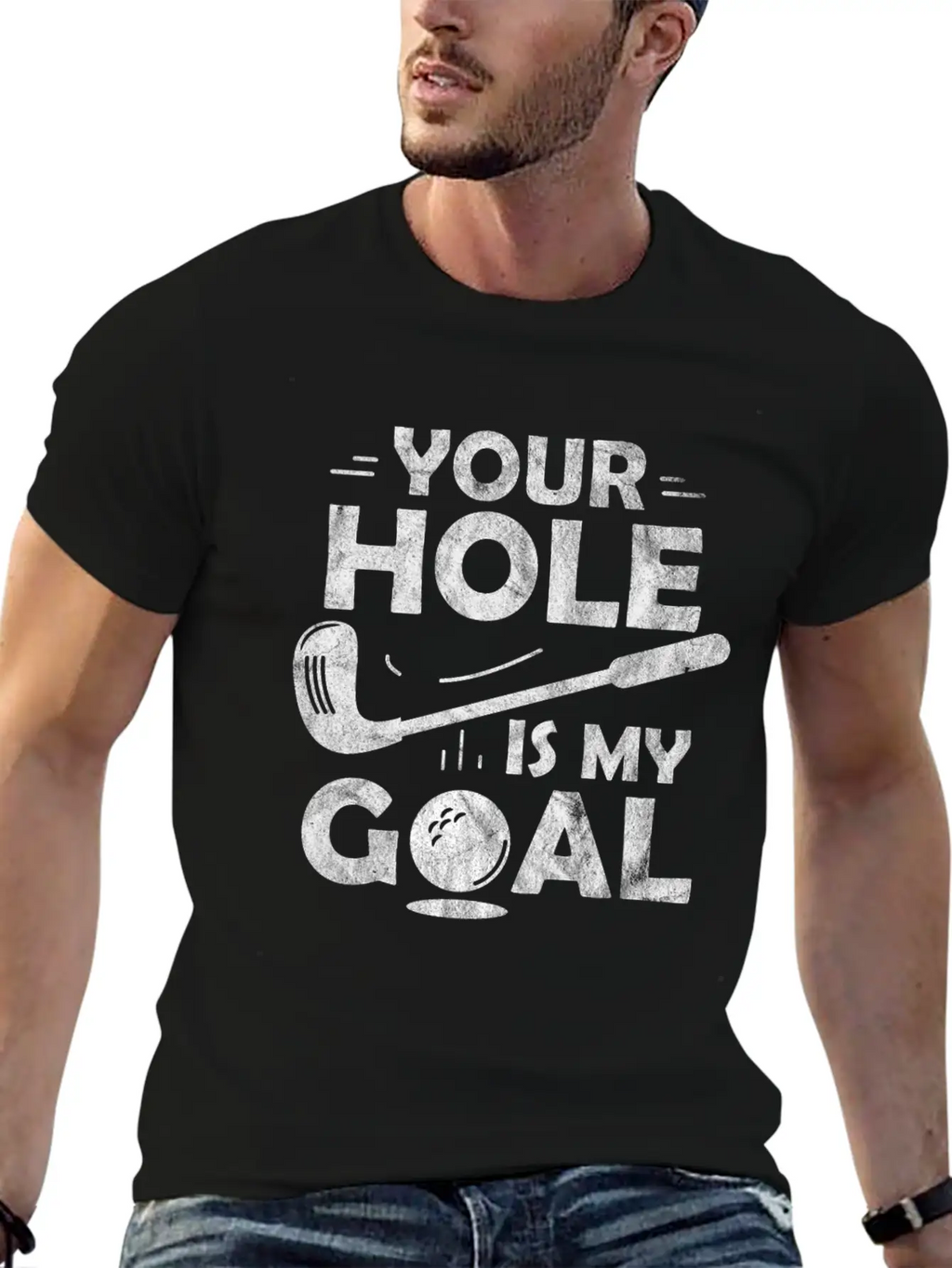 Your Hole Is My Goal Golf Club Golfing Course Gift Unisex Casual T-Shirt – Clean Design For Daily Comfort