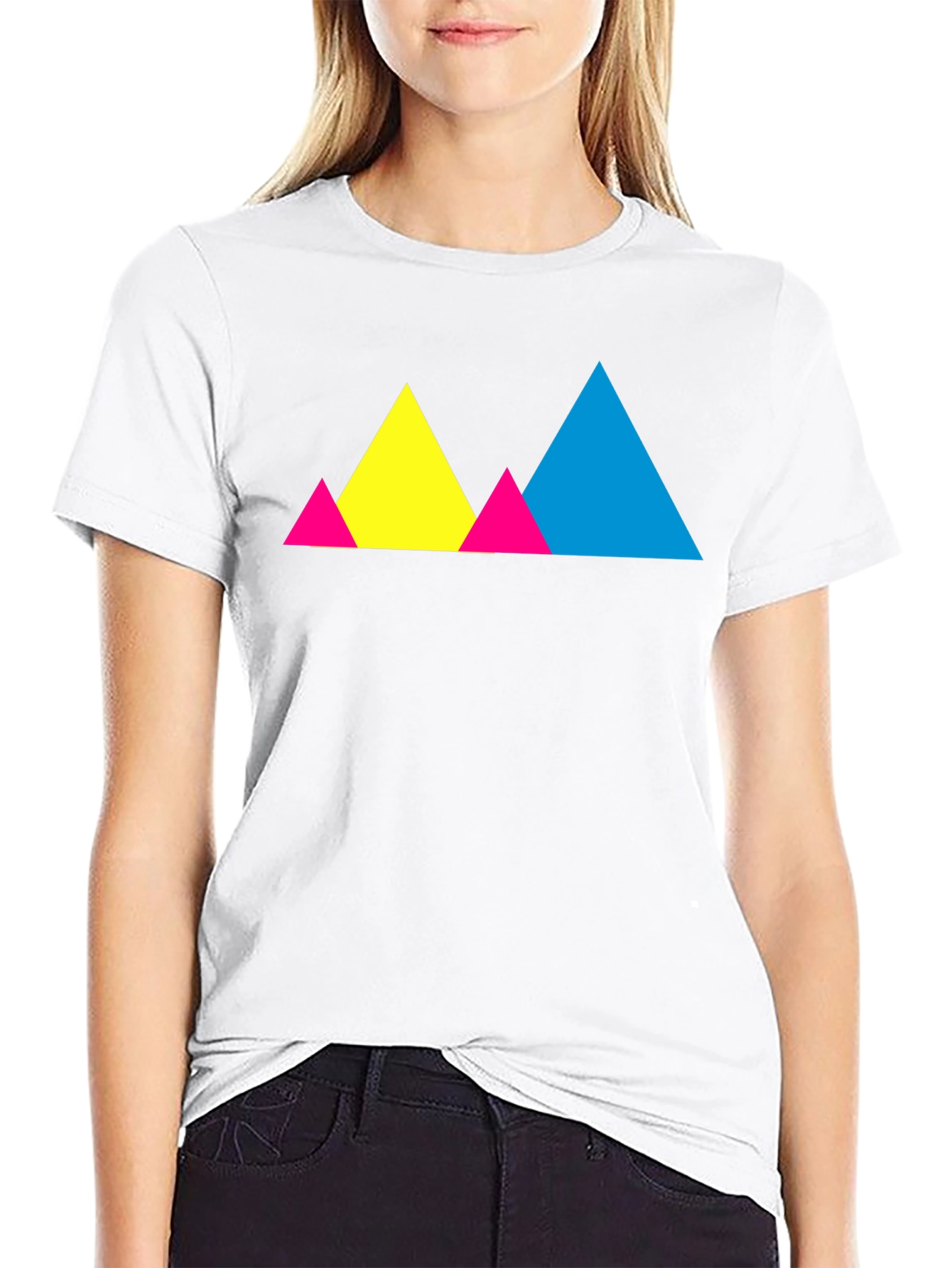 Colorful Geometric Triangle Graphic Tee