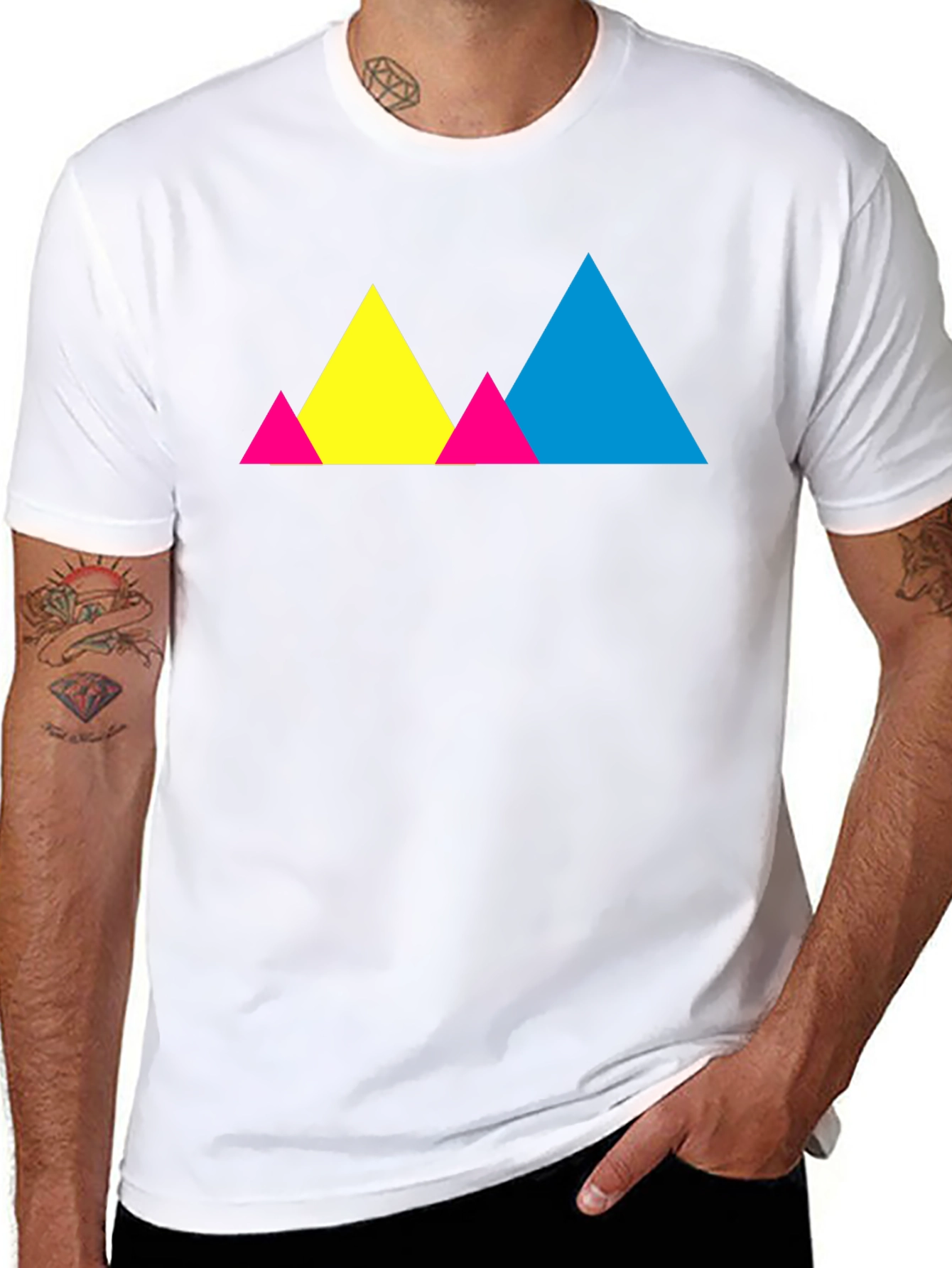Colorful Geometric Triangle Graphic Tee