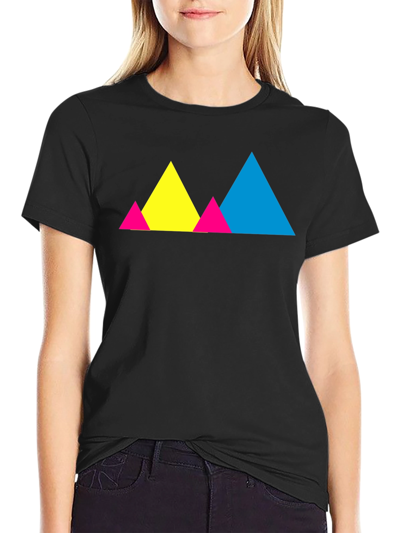 Colorful Geometric Triangle Graphic Tee