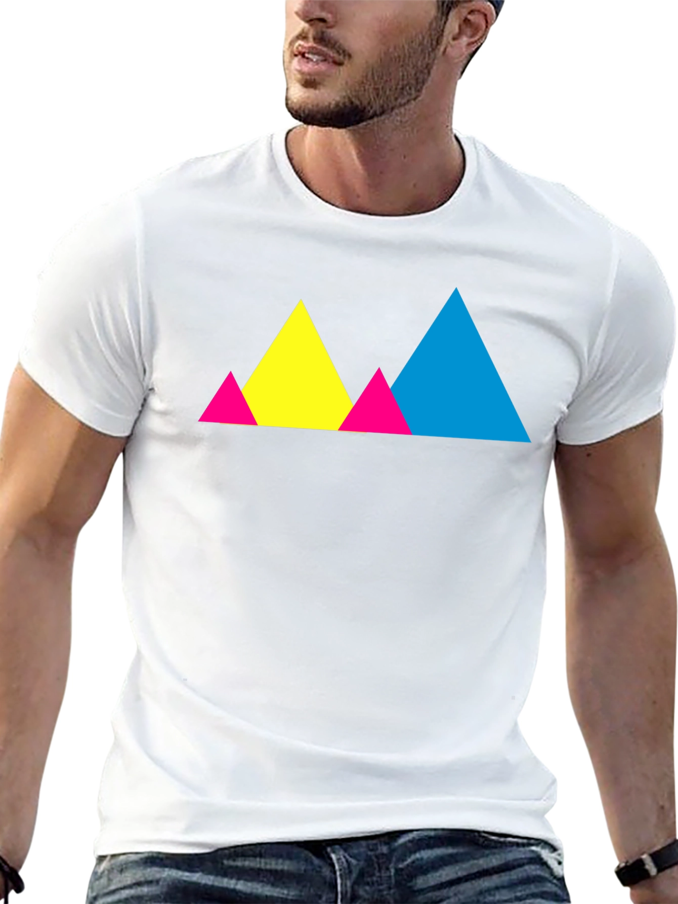 Colorful Geometric Triangle Graphic Tee